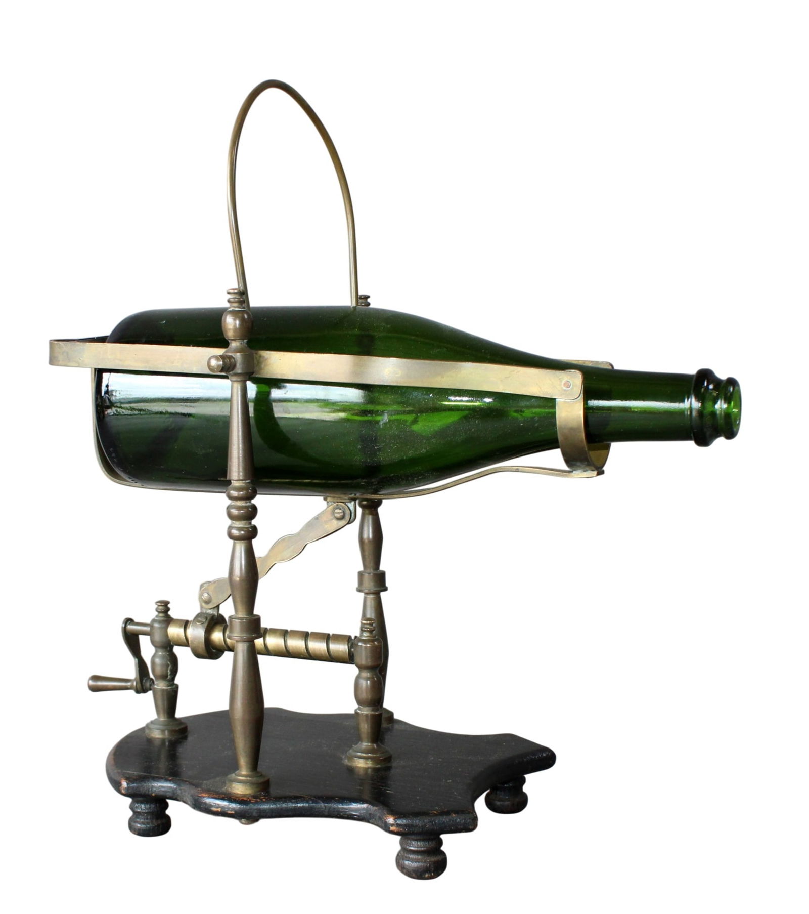 French brass mechanical wine bottle pourer: French brass mechanical wine bottle pourer