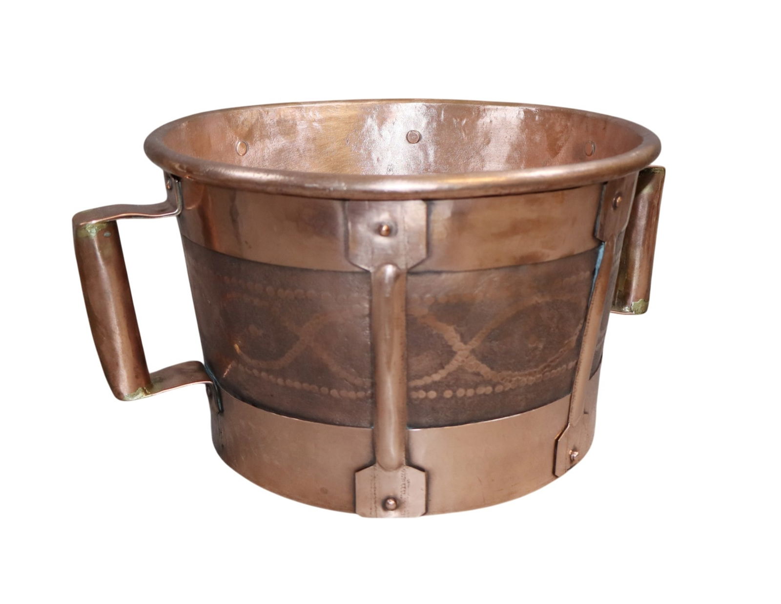 French embossed copper wine measure bucket (1 of 7)