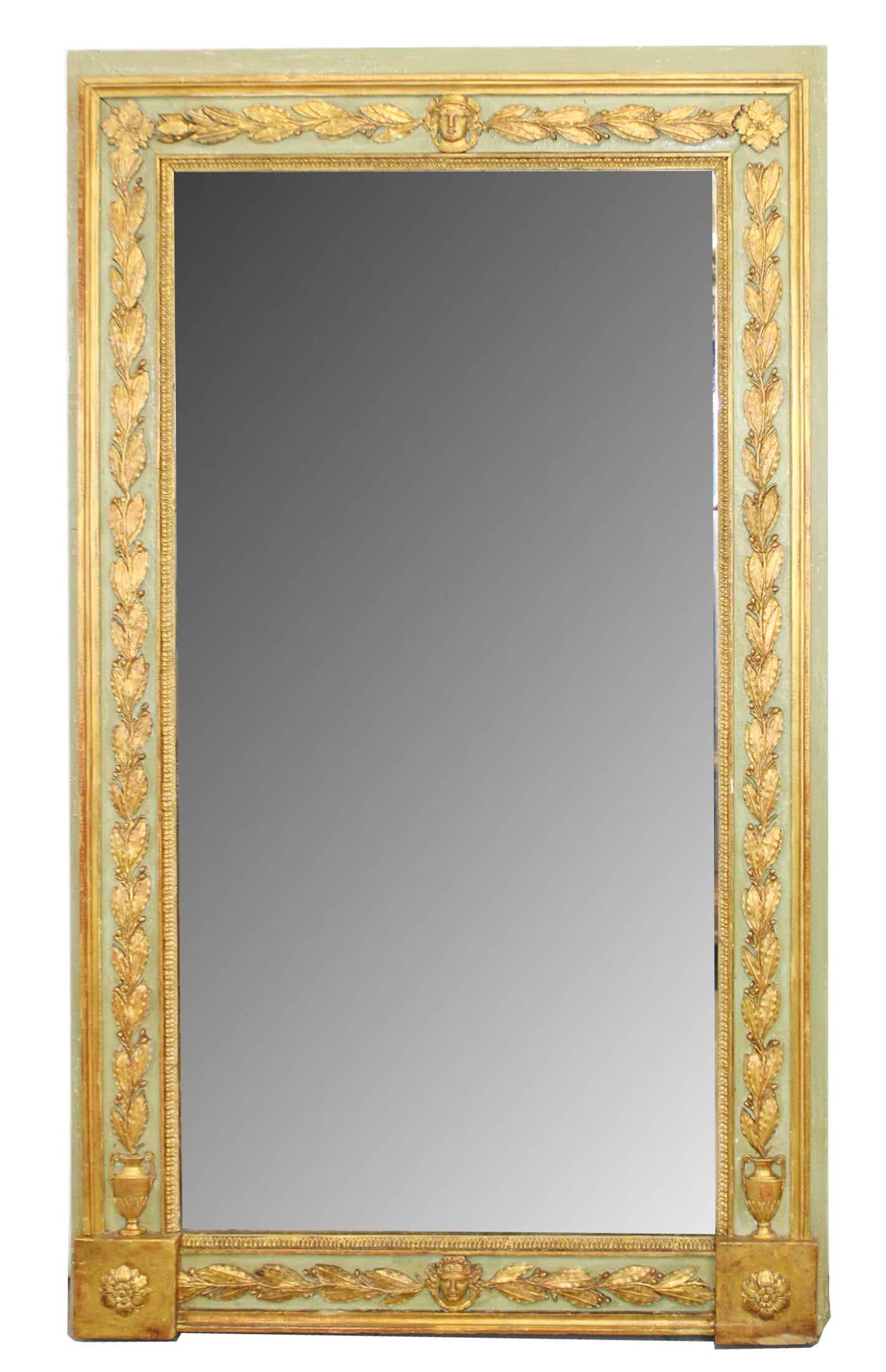 French Empire trumeau mirror painted and parcel gilt (1 of 11)