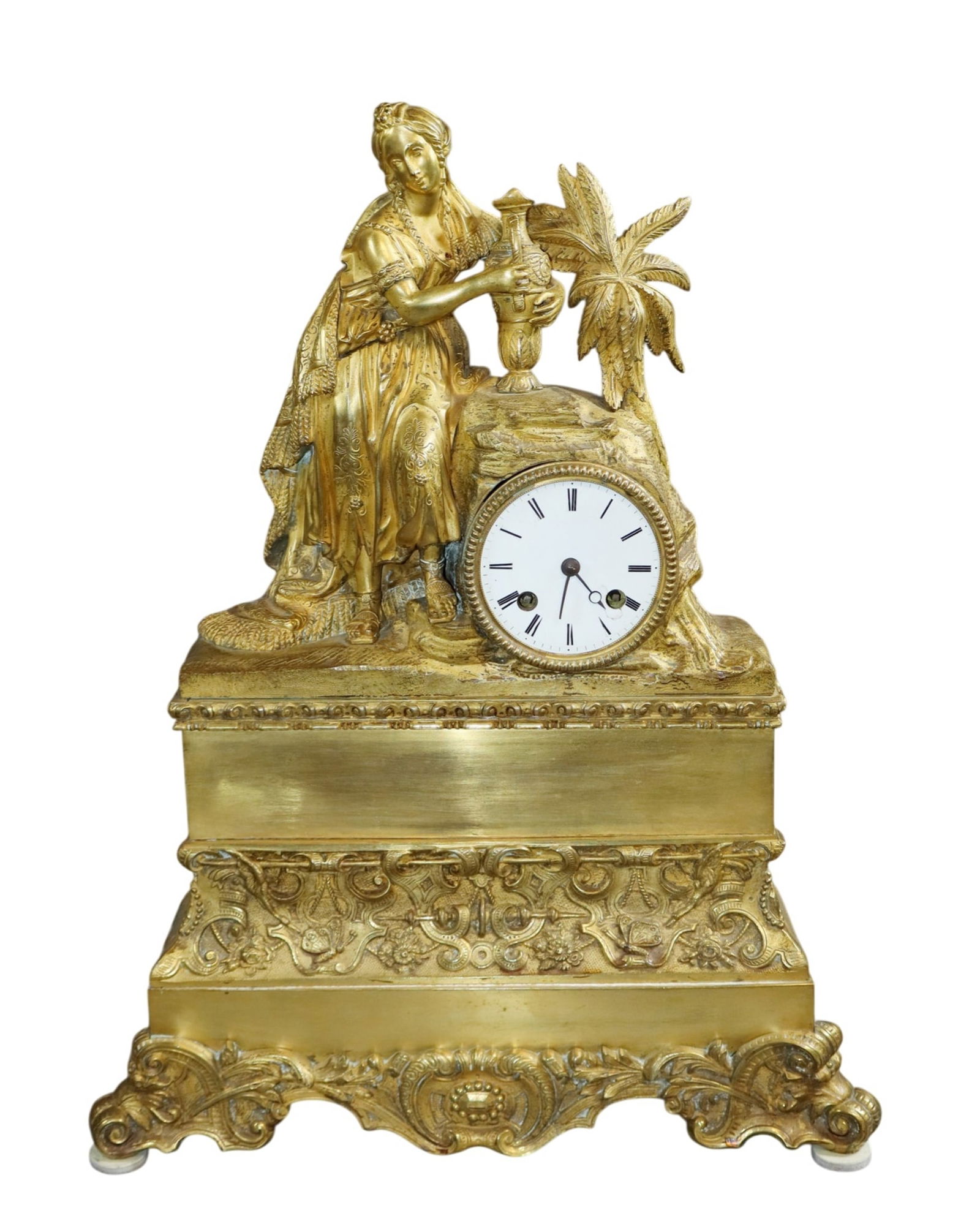 French Empire figural gilt bronze mantel clock (1 of 8)