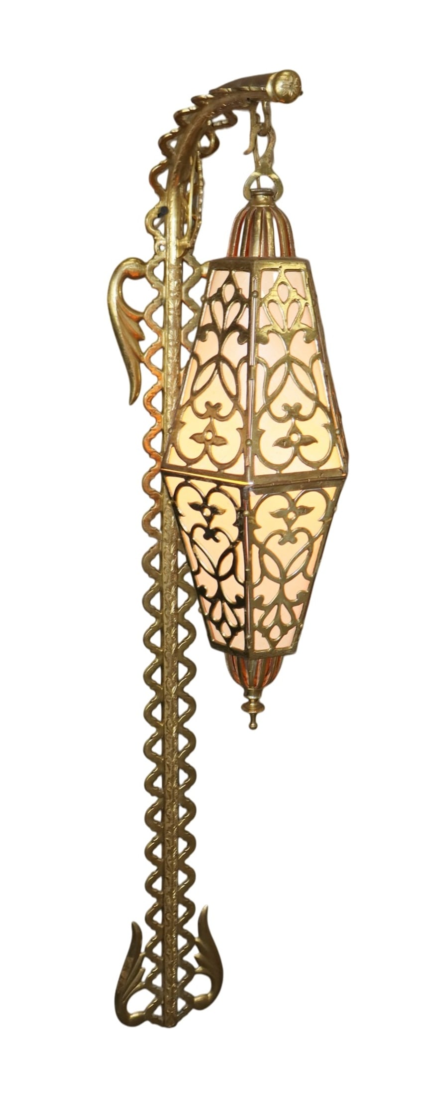 Italian brass gondola light: Italian brass gondola light. 42"h x 12"d