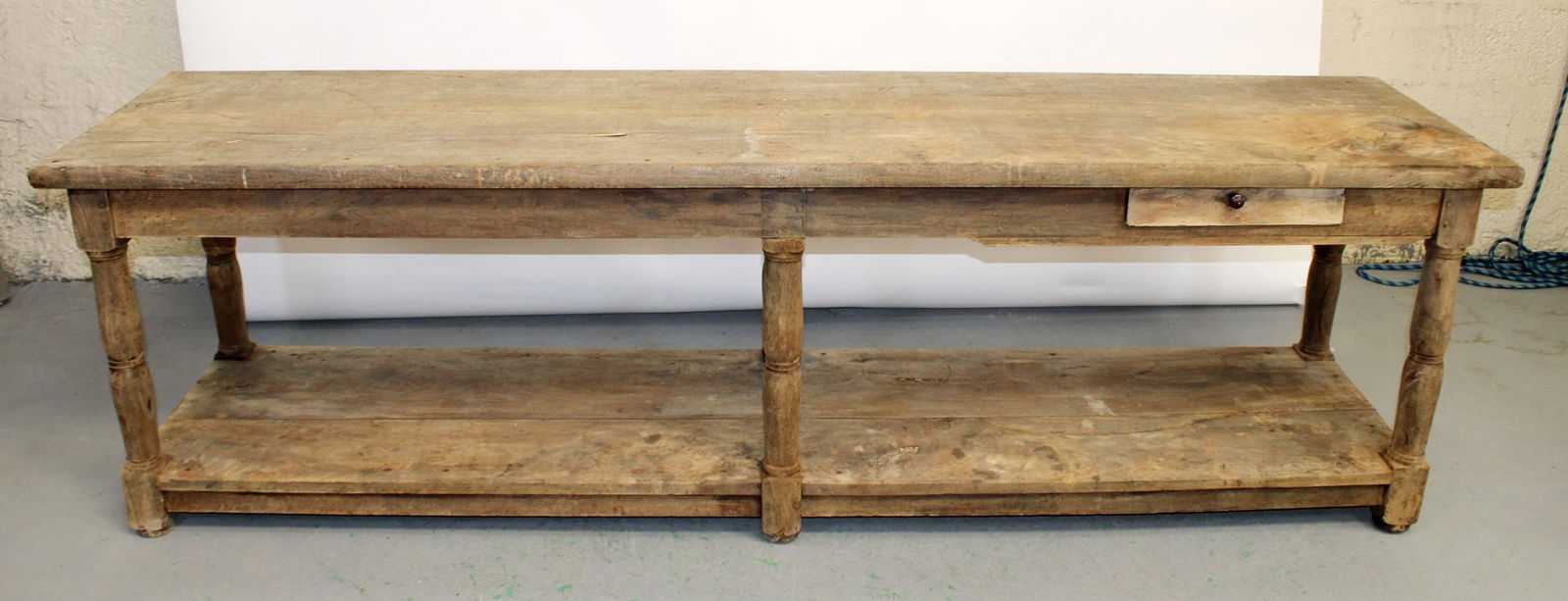 French drapers table in limed walnut - 3