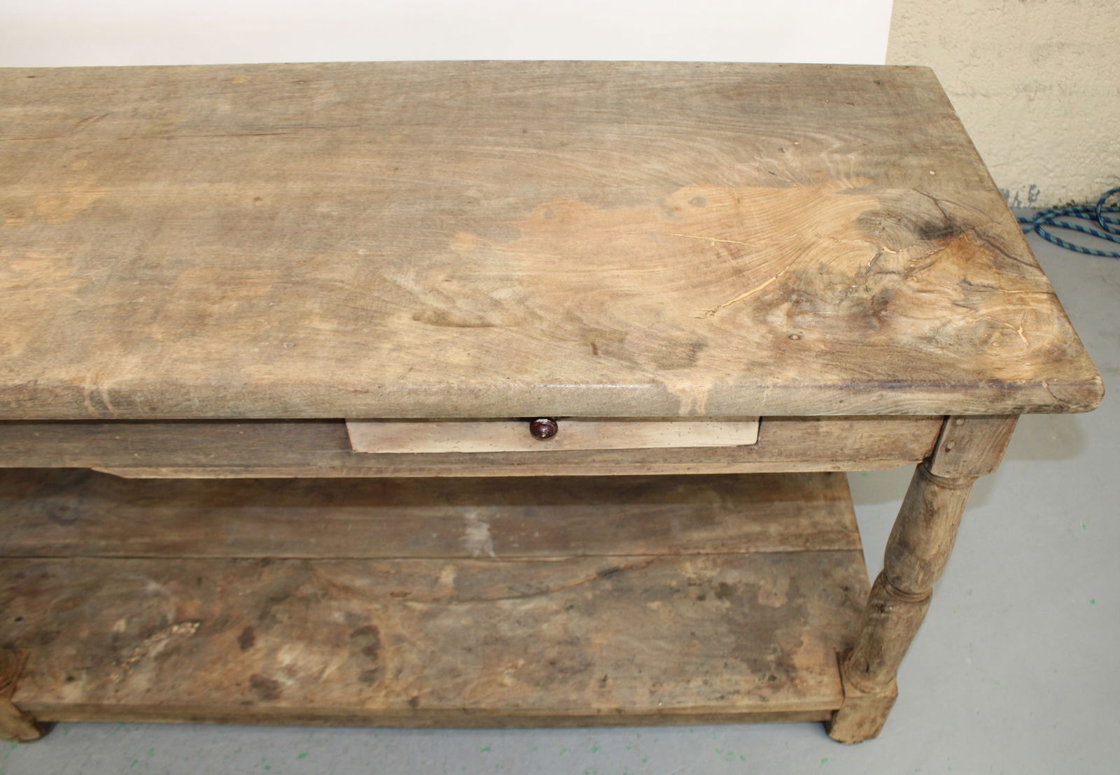 French drapers table in limed walnut - 6