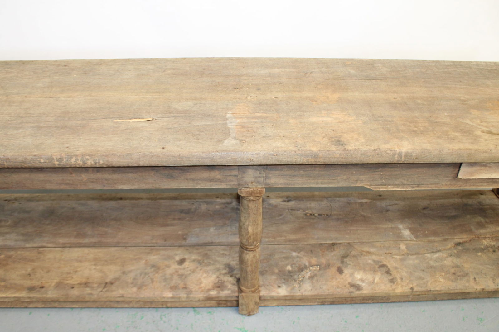 French drapers table in limed walnut - 7