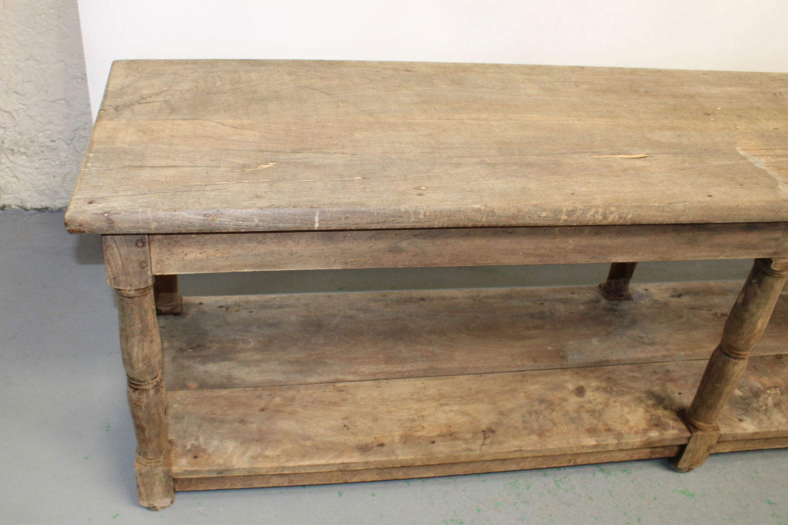 French drapers table in limed walnut - 8