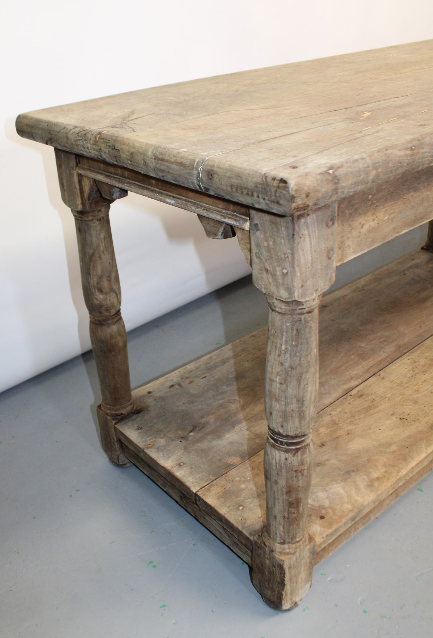 French drapers table in limed walnut - 9