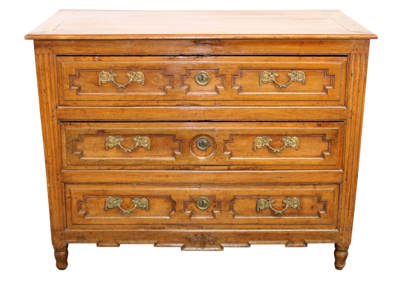French 18th century 3 drawer commode in walnut (1 of 8)