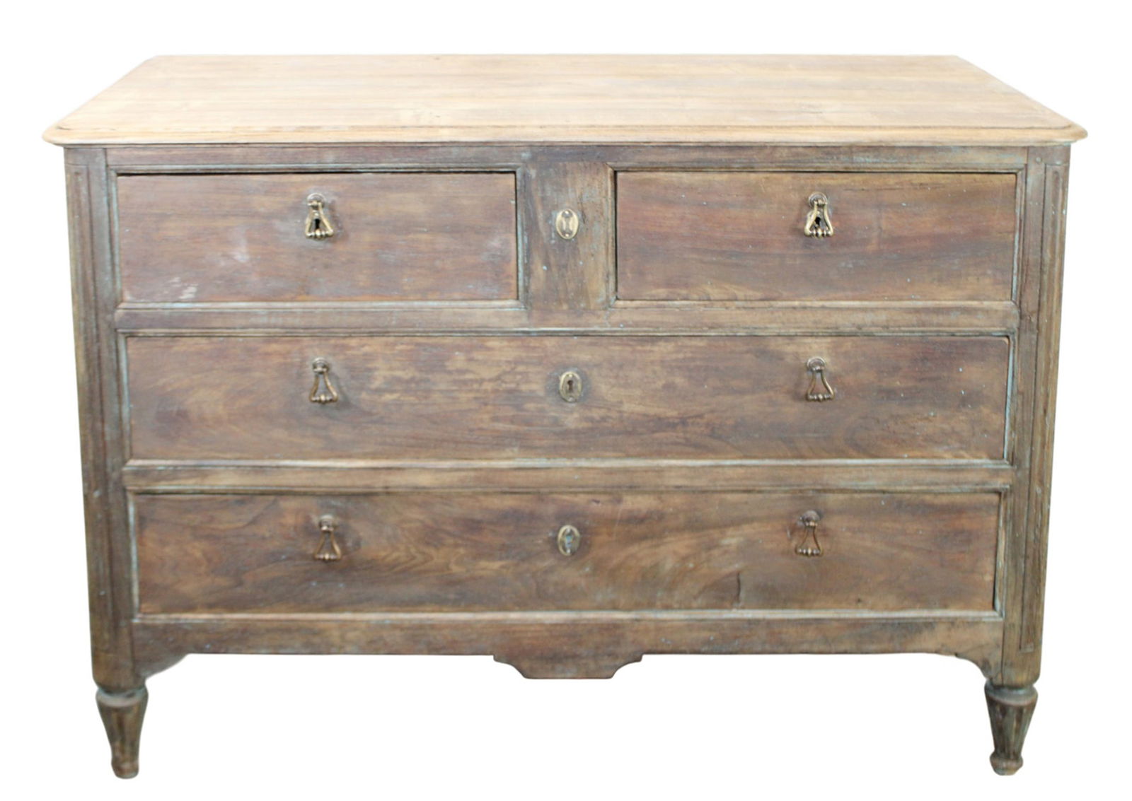 French 2 over 2 commode in distressed finish (1 of 10)