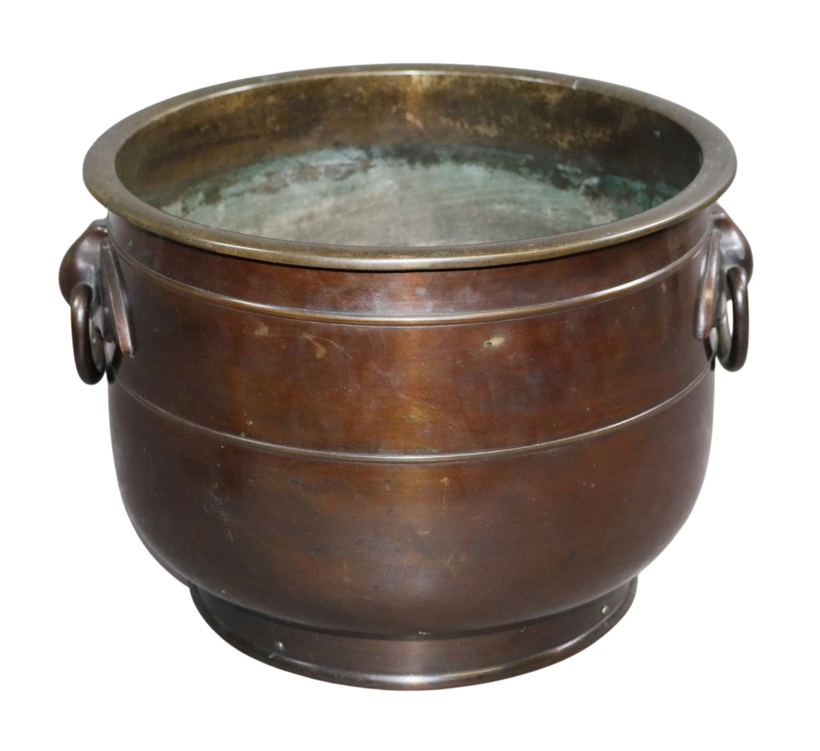 Japanese bronze hibachi brazier handwarmer: Japanese bronze hibachi brazier handwarmer. 8 3/4"h x 13 3/8"w x 11 3/4"dia. Weight: 9lbs