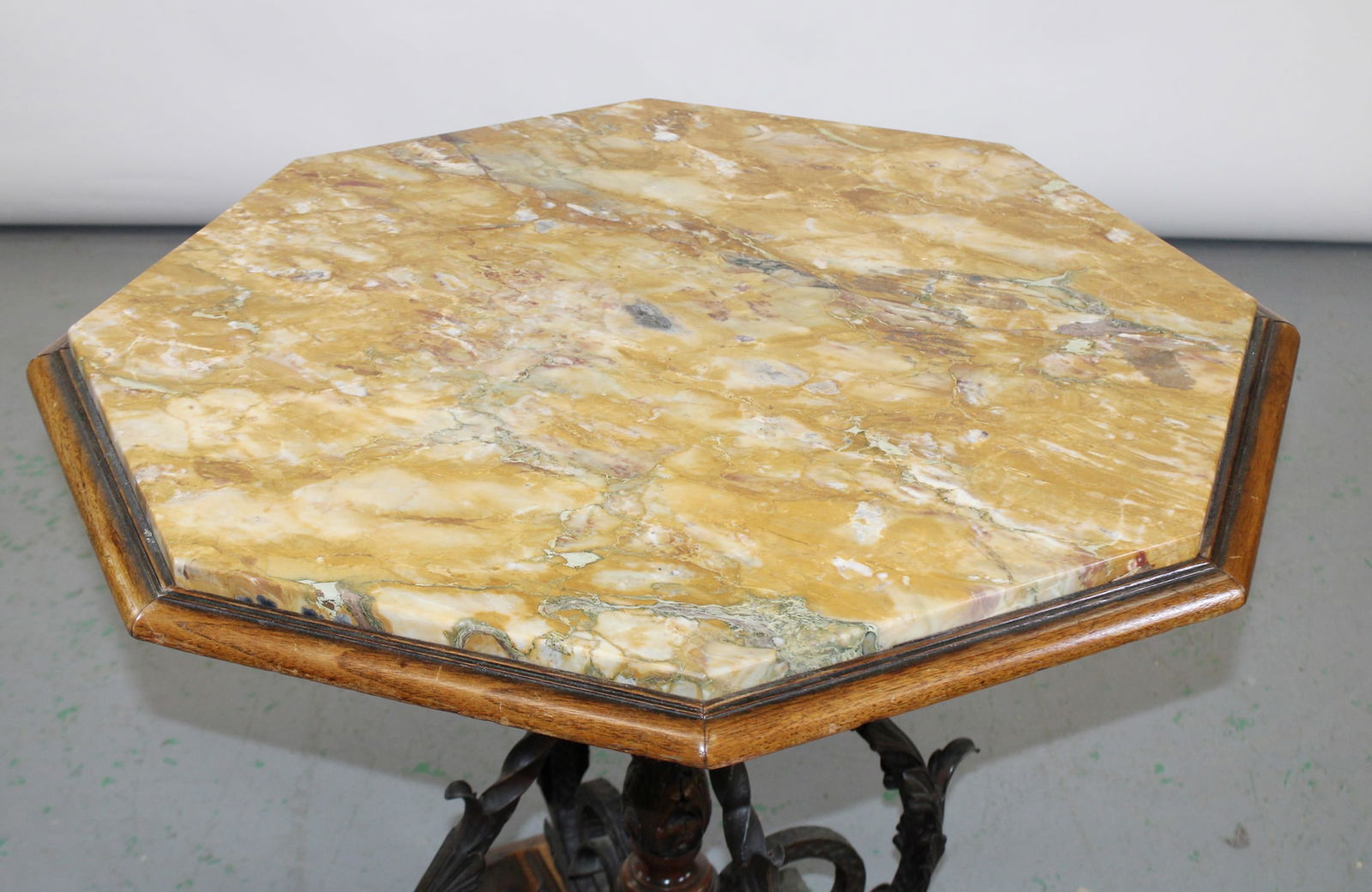 Octagonal marble top foyer table - 4