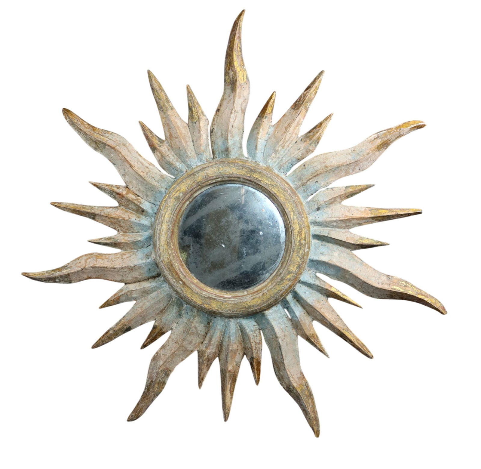 Italian painted wooden sunburst mirror (1 of 5)
