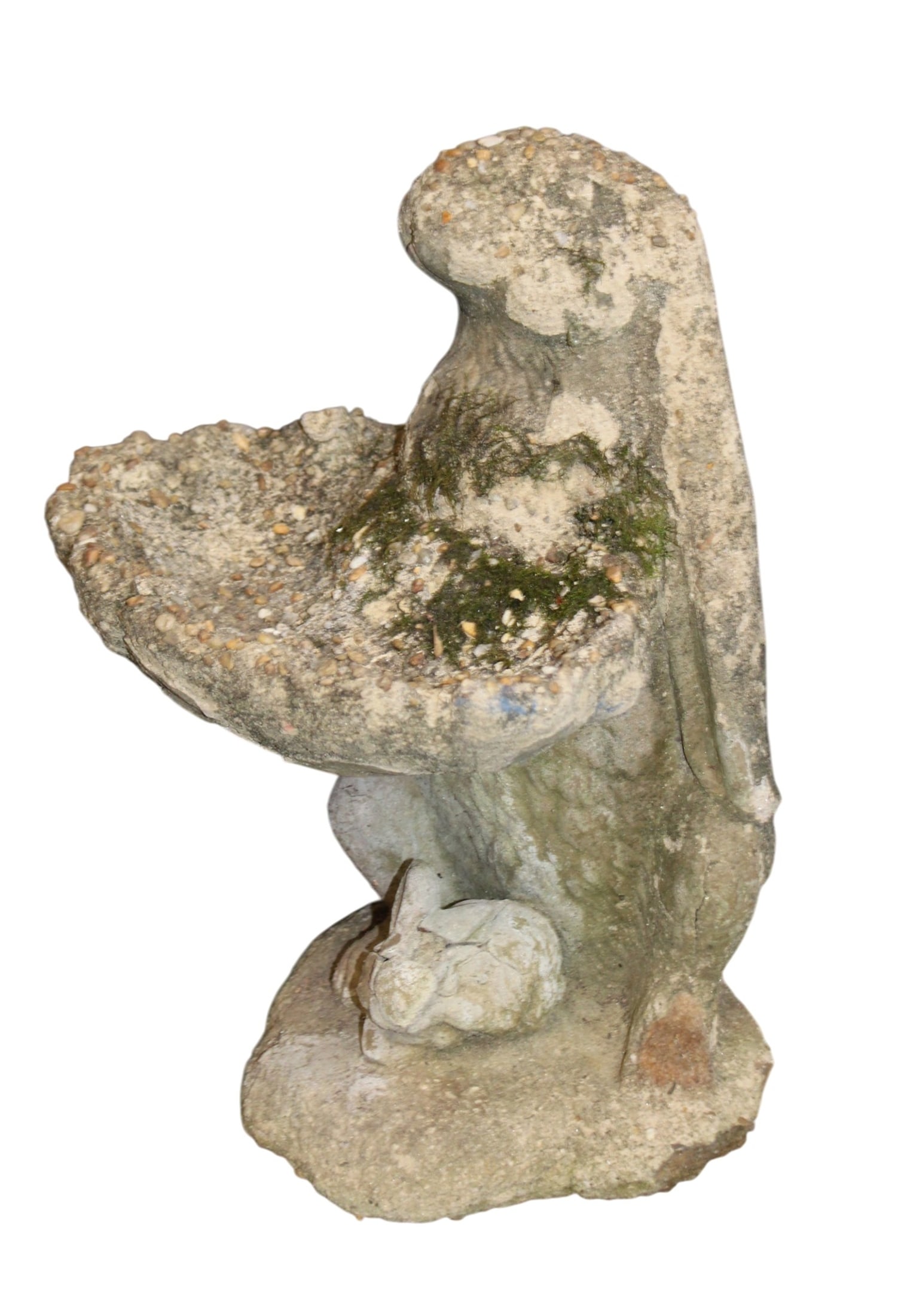 Rabbit form cast garden bird bath: Rabbit form cast garden bird bath. 16"h x 10"w x 14"d
