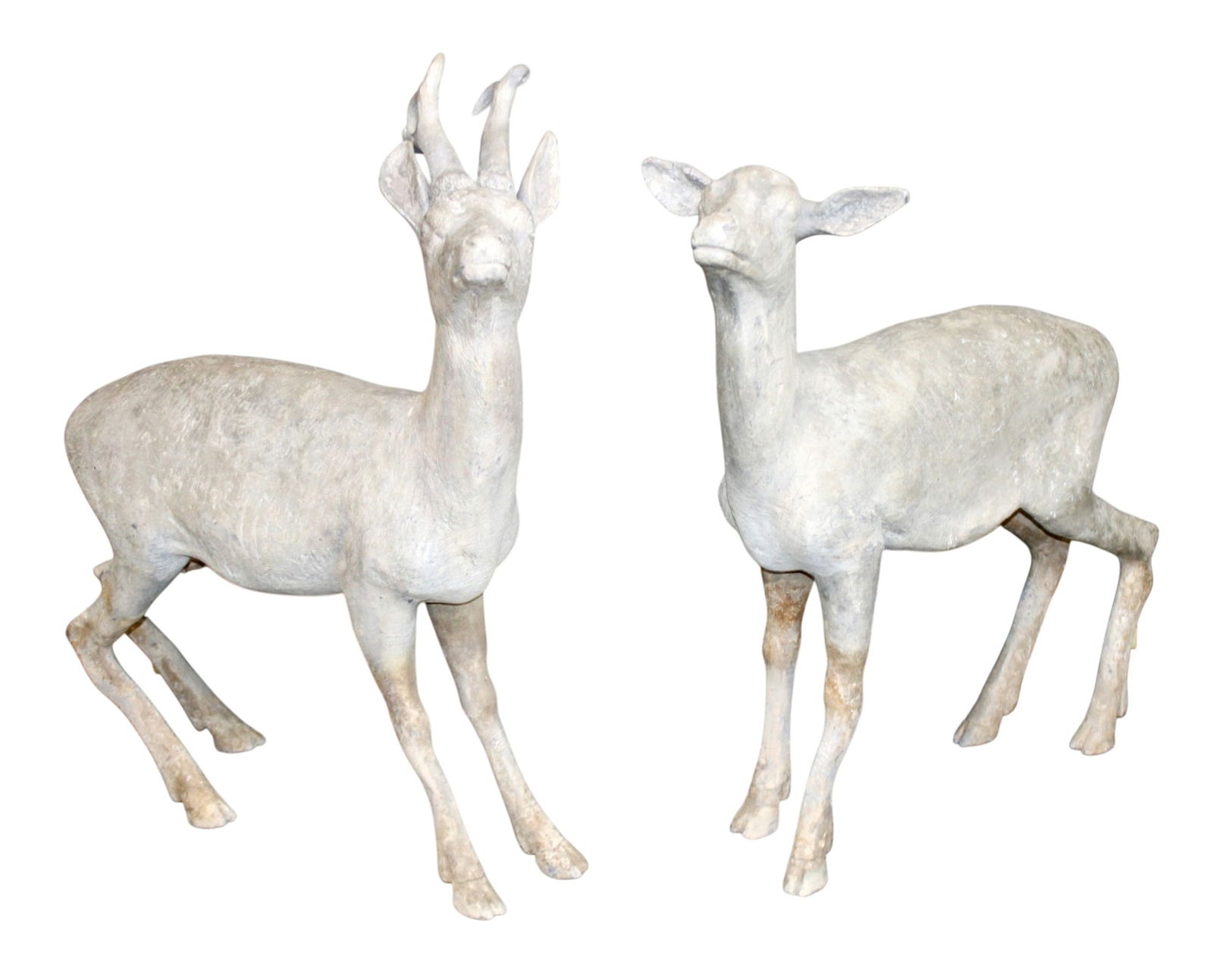 Lot of 2 English lead garden deer statues (1 of 6)