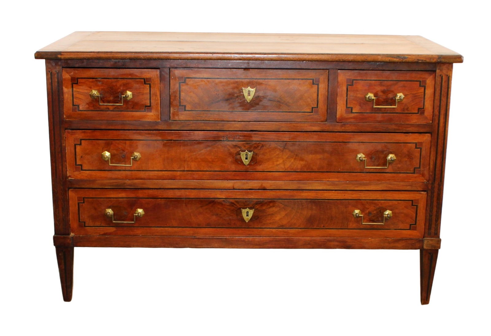 French Louis XVI style 3 over 2 drawer commode (1 of 10)
