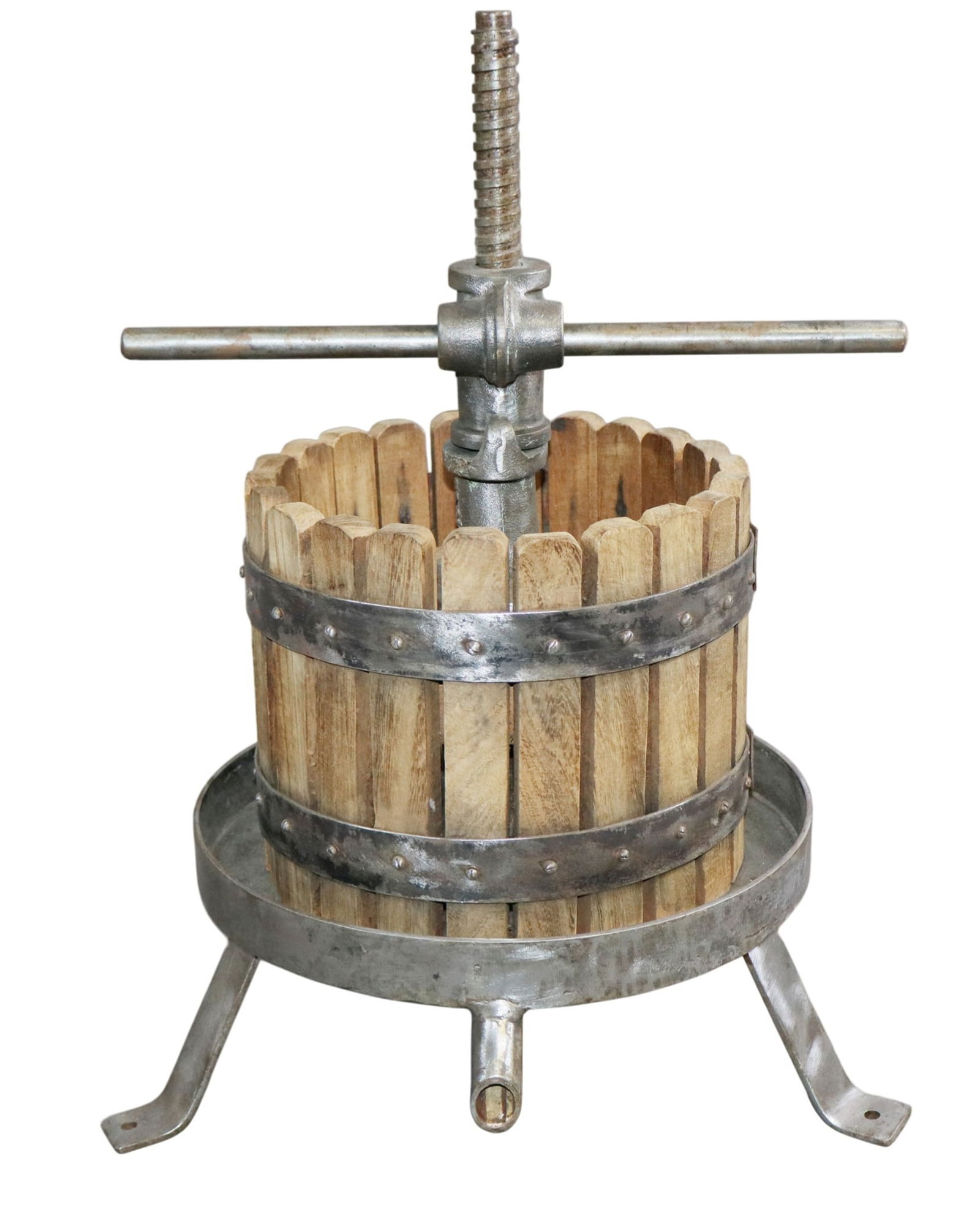 French table top fruit or wine press: French table top fruit or wine press. 18 3/4"h x 14"w x 15"d. Weight: 15lbs
