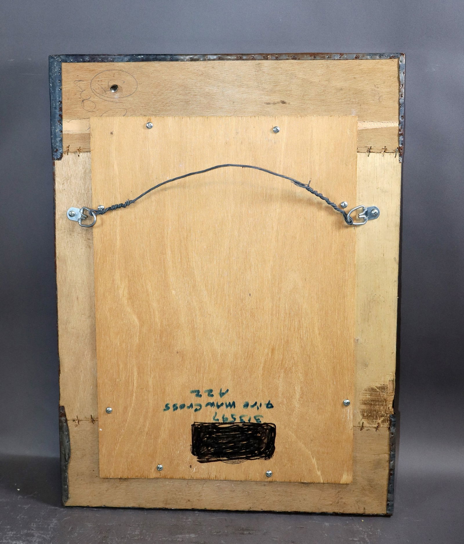 Reclaimed ceiling tin framed mirror - 6