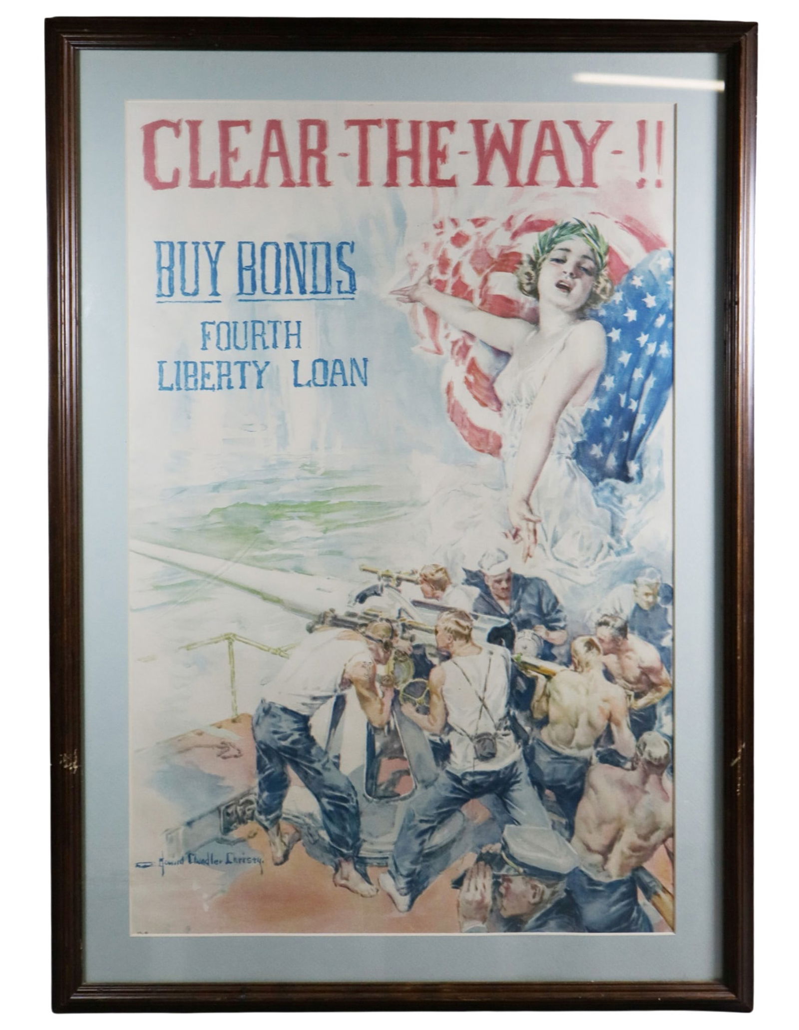 Howard Chandler Christy Liberty Bond lithograph war poster "Clear the Way" (1 of 7)