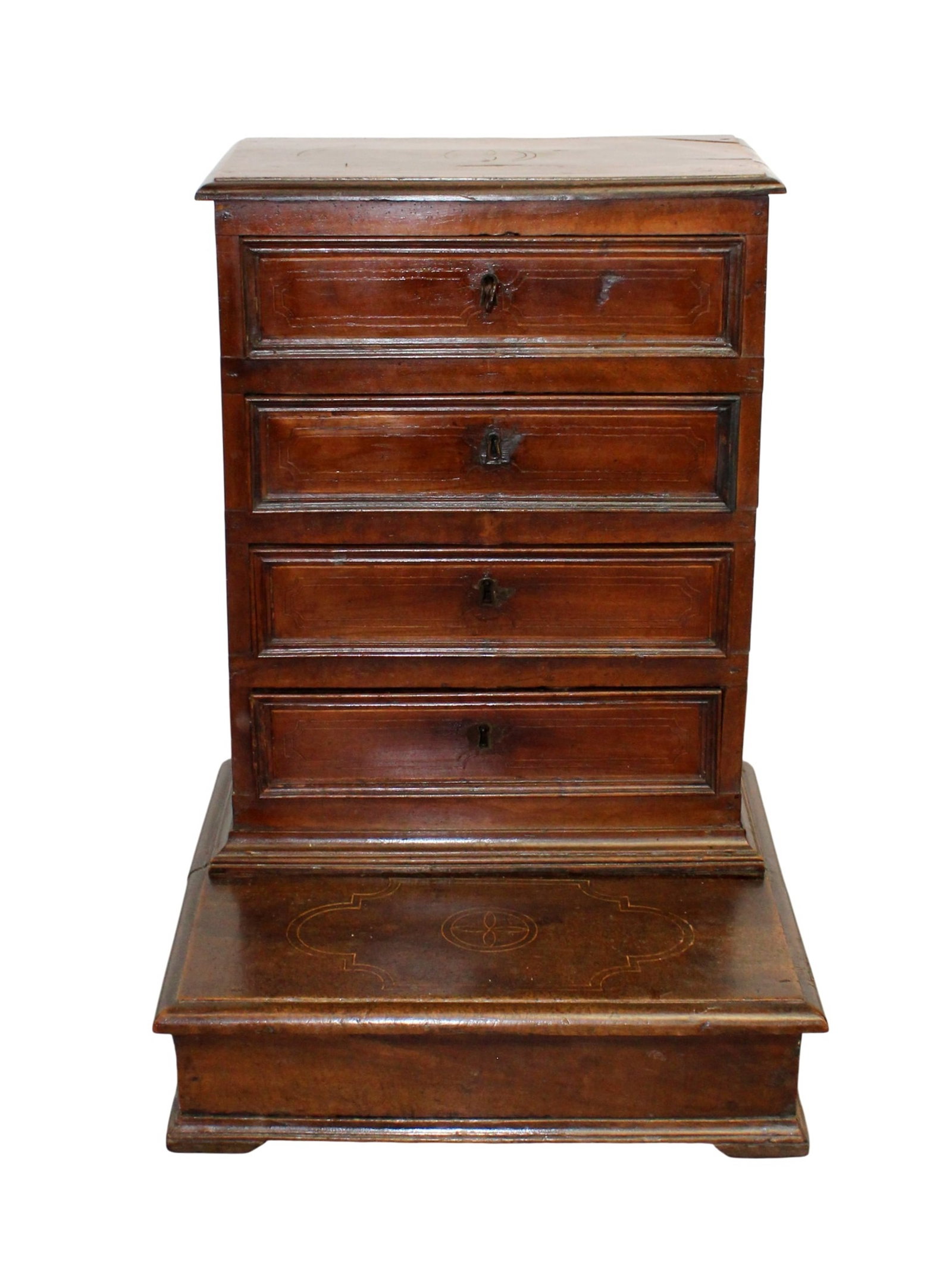 Italian kneeling prayer bench in walnut with drawers (1 of 9)