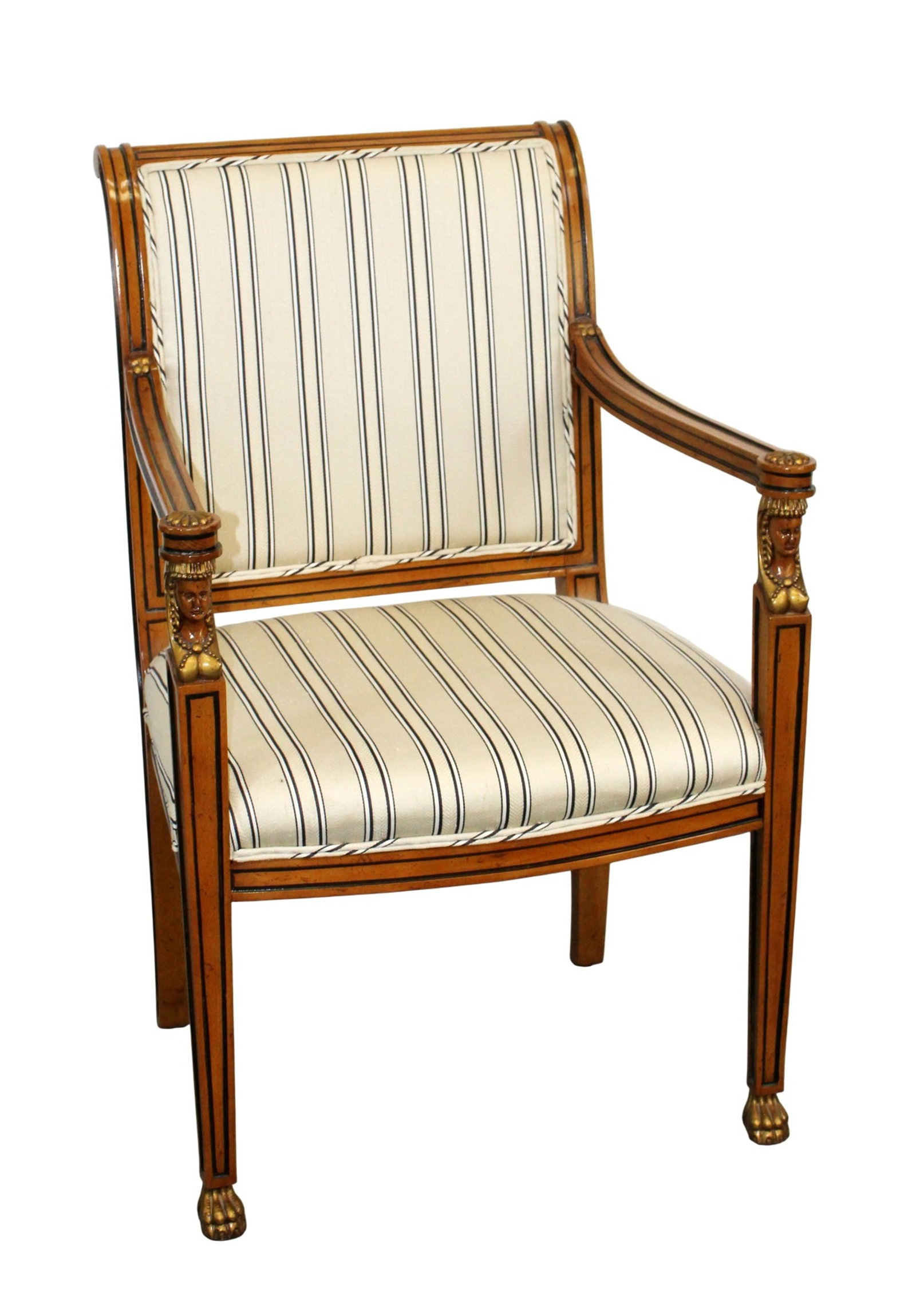 French Empire style armchair with female caryatids and paw feet (1 of 9)