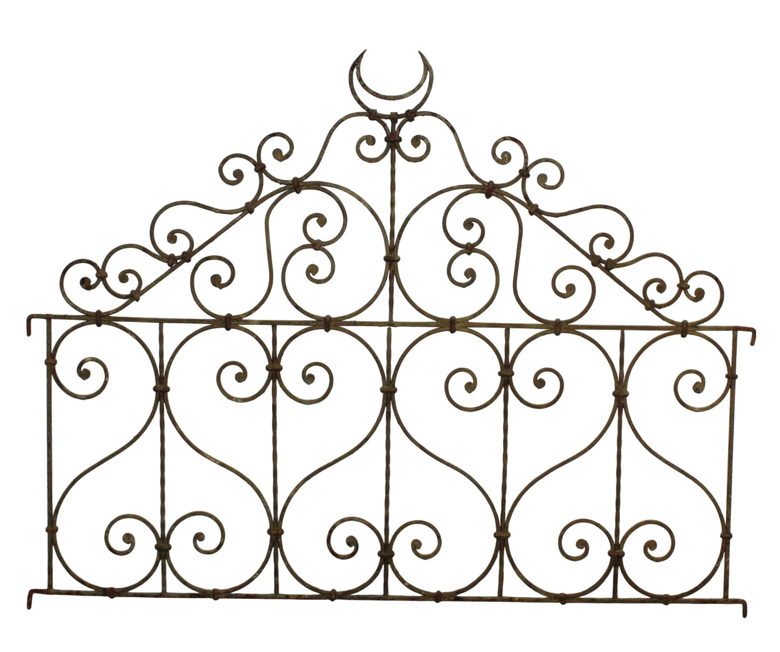 French scrolled iron panel with crescent moon (1 of 5)