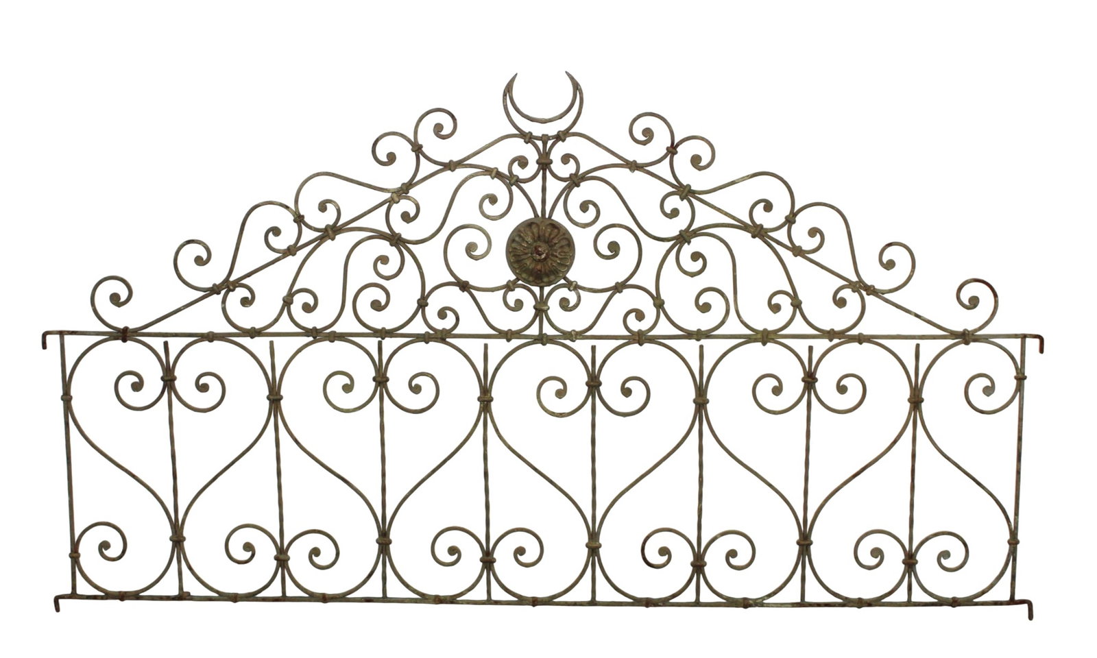 French scrolled iron garden panel with crescent moon (1 of 5)