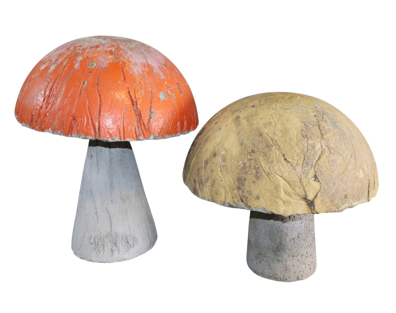 Lot of 2 vintage concrete mushrooms (1 of 3)