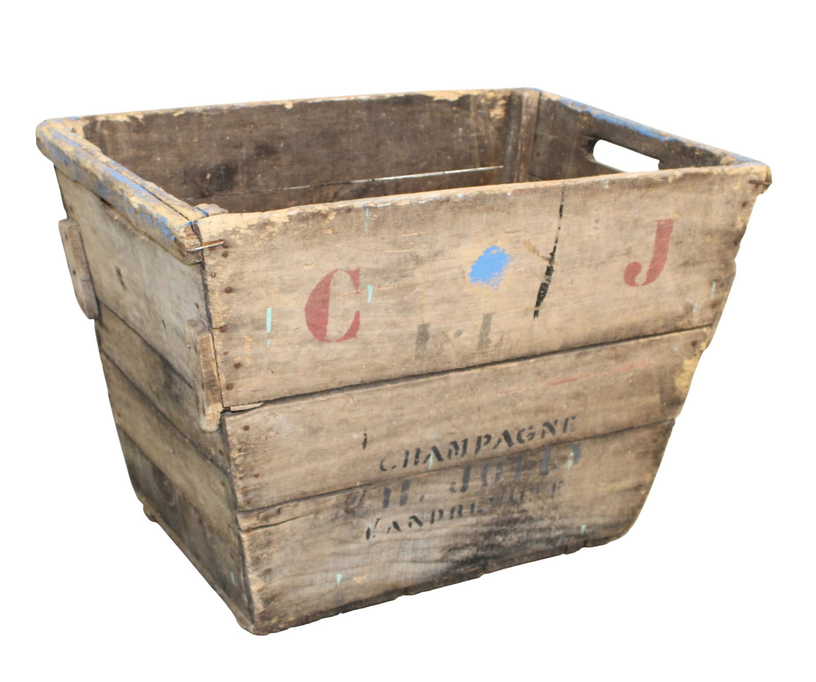 Vintage French wine harvest crate (1 of 7)