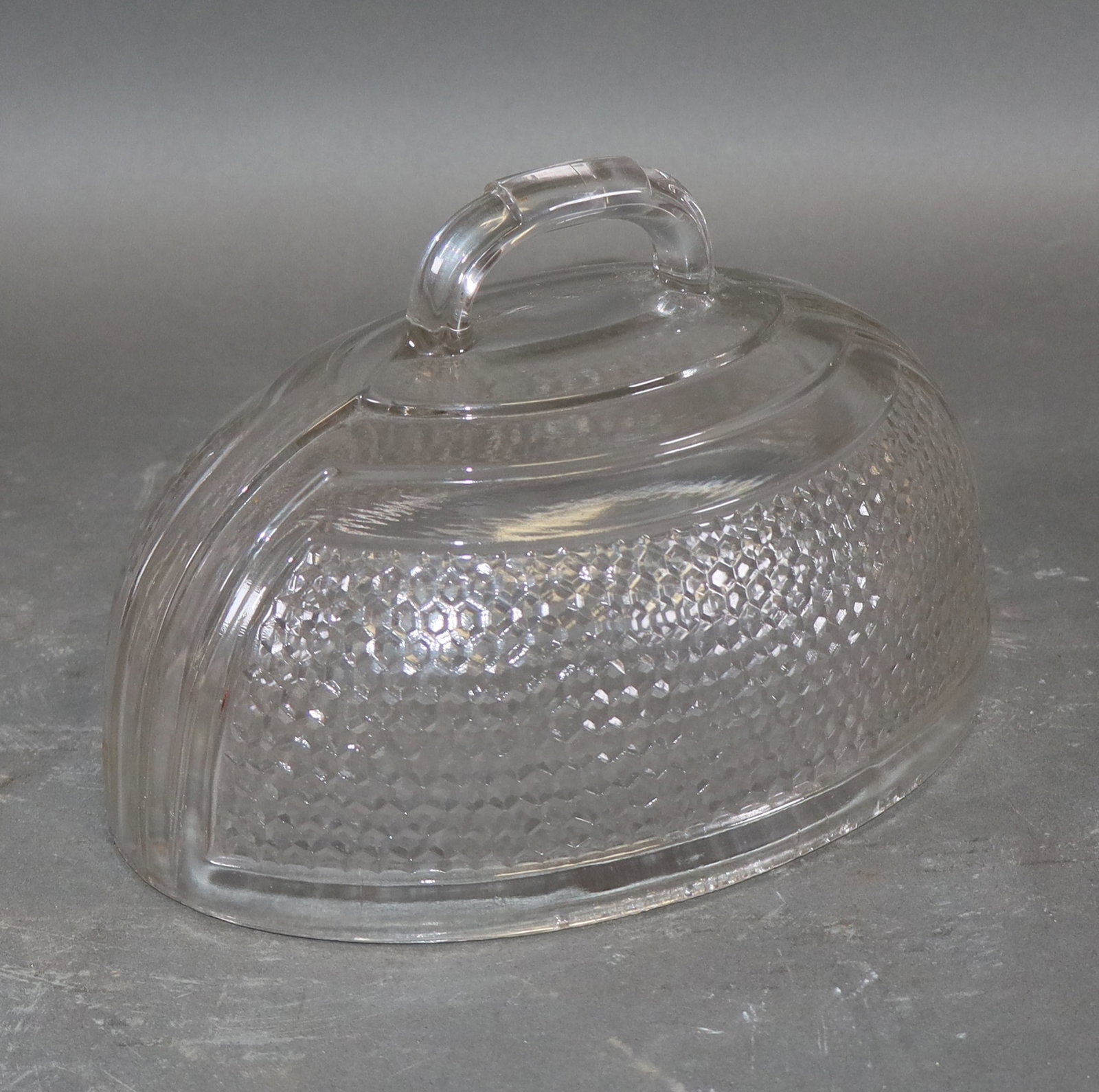 French oval cut glass cloche with handle (1 of 7)
