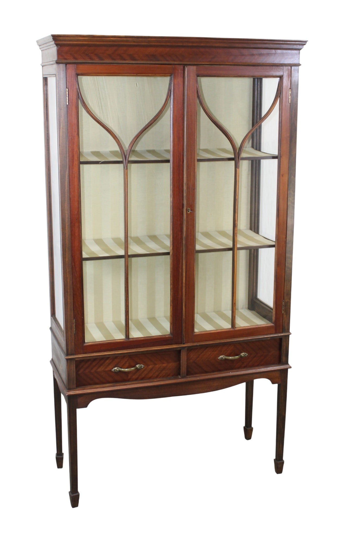 English mahogany 2 door vitrine on legs (1 of 9)