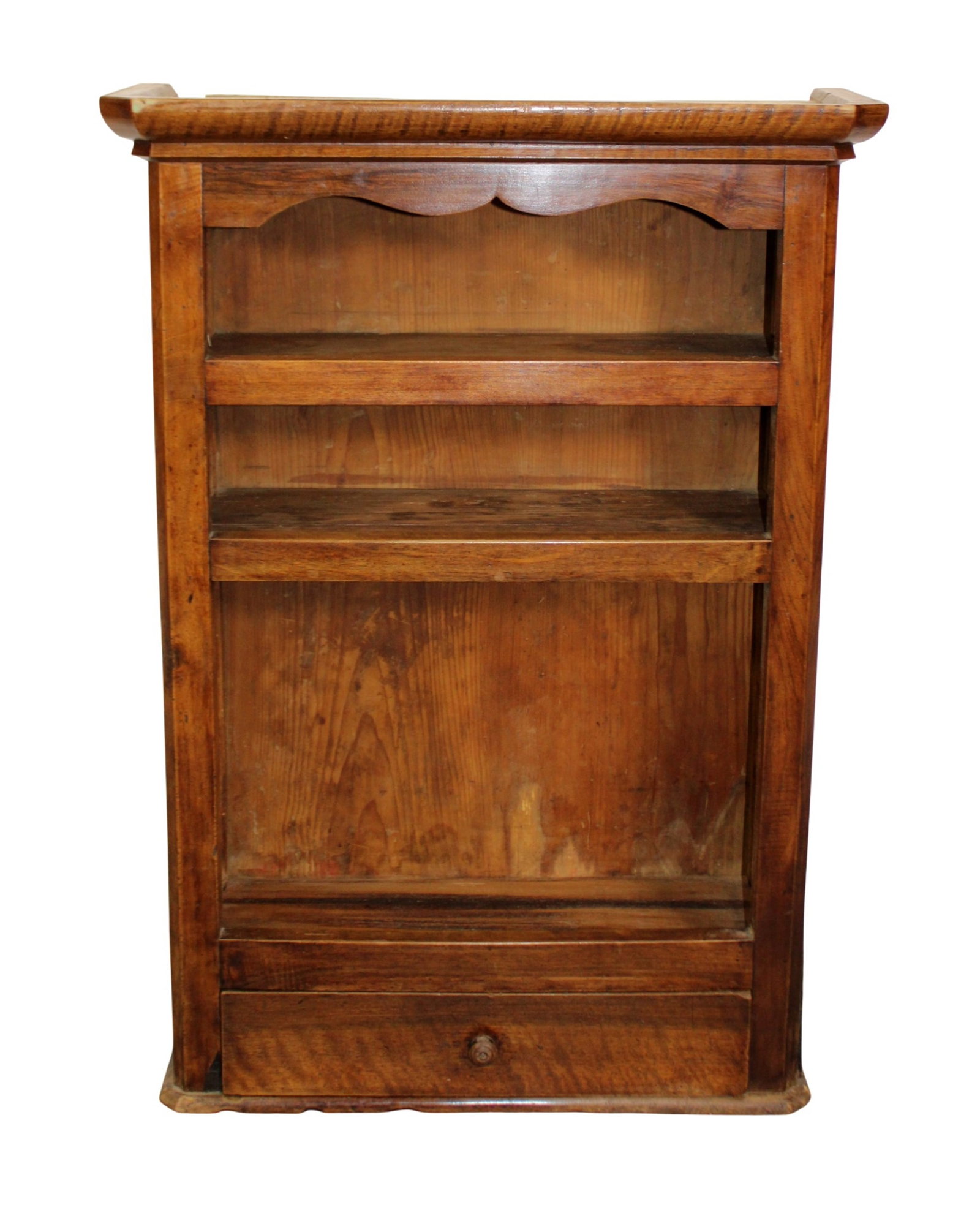 French Provincial etagnier cabinet in walnut with open shelves: French Provincial etagnier cabinet in walnut with open shelves. Late 19th century. 35"h x 22"w x 8"d