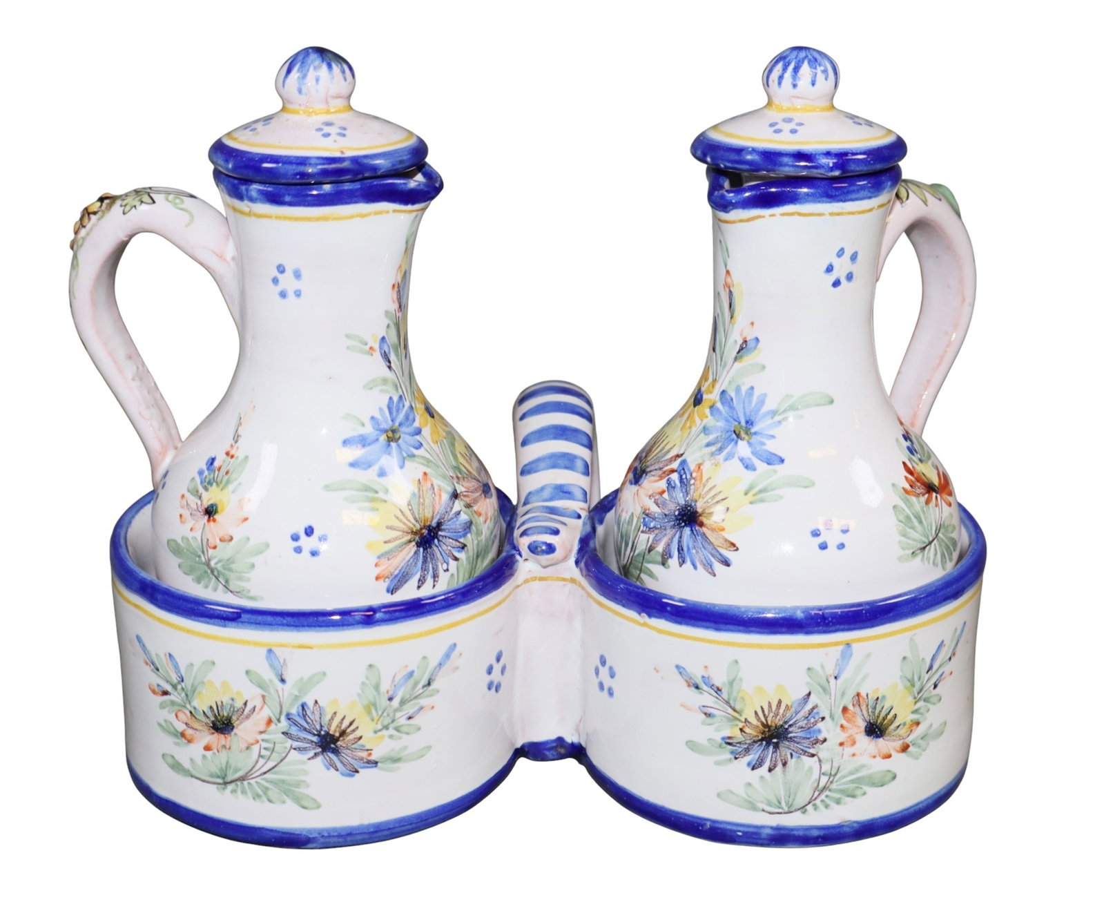 French A Montagnon floral hand painted cruet set (1 of 9)