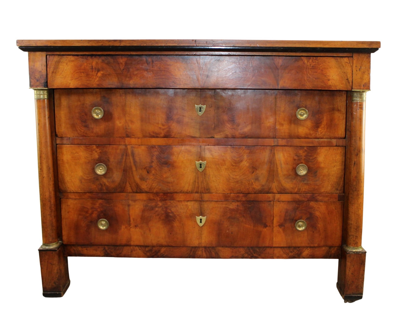 French Empire commode in walnut and burl walnut (1 of 8)