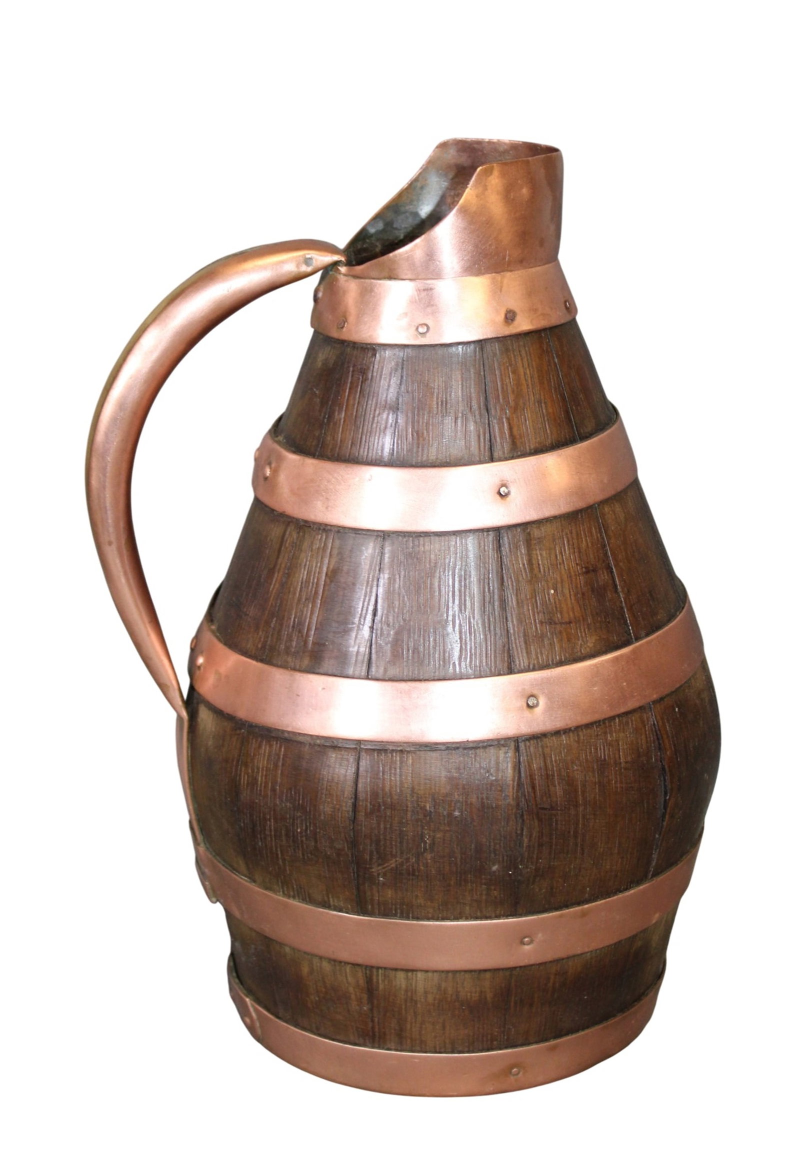 French wine pitcher in oak and copper (1 of 7)