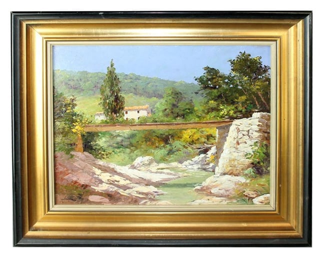 French oil on artist board landscape painting of Nice (1 of 7)