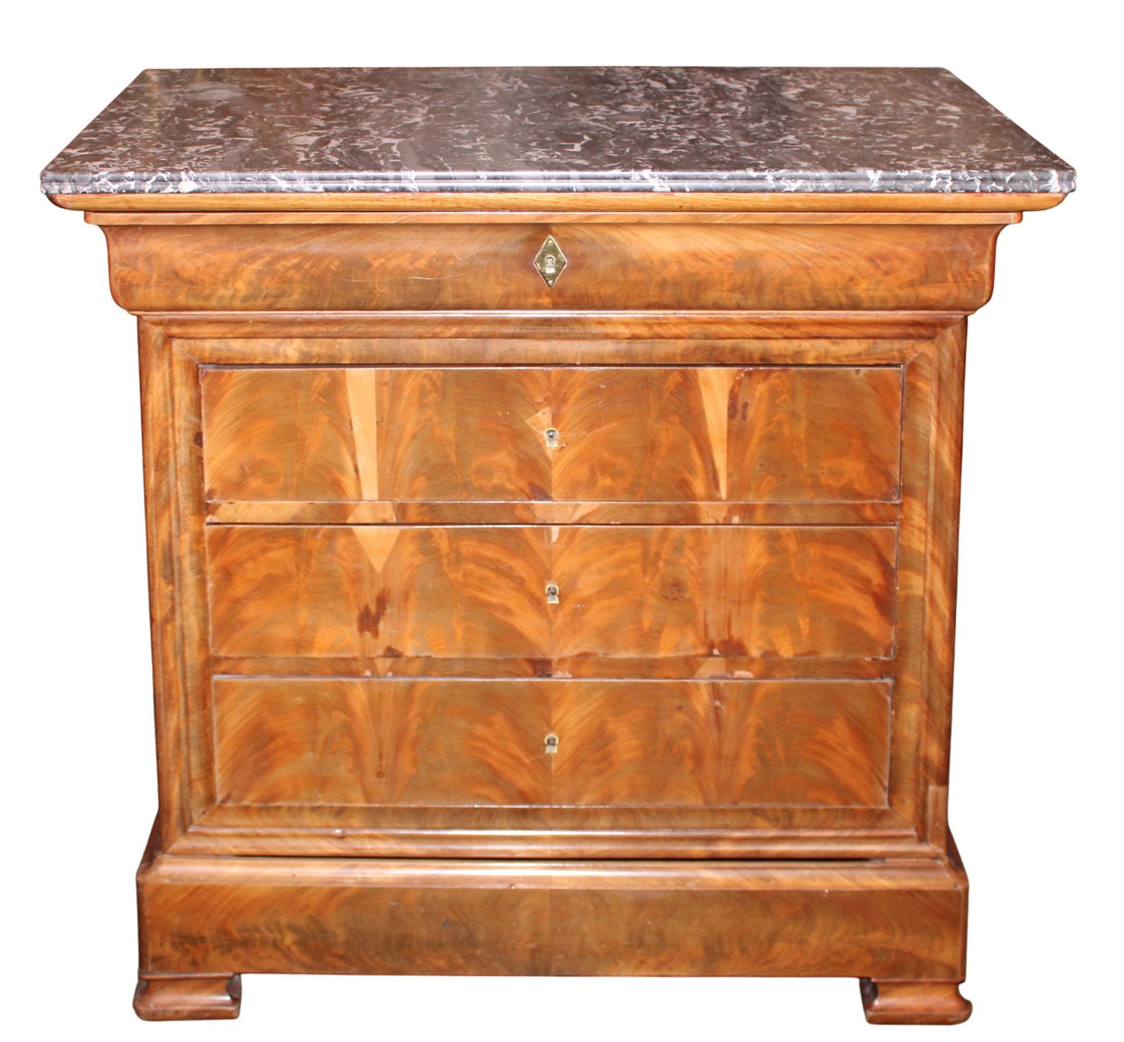 French petite Louis Philippe commode with marble top (1 of 9)