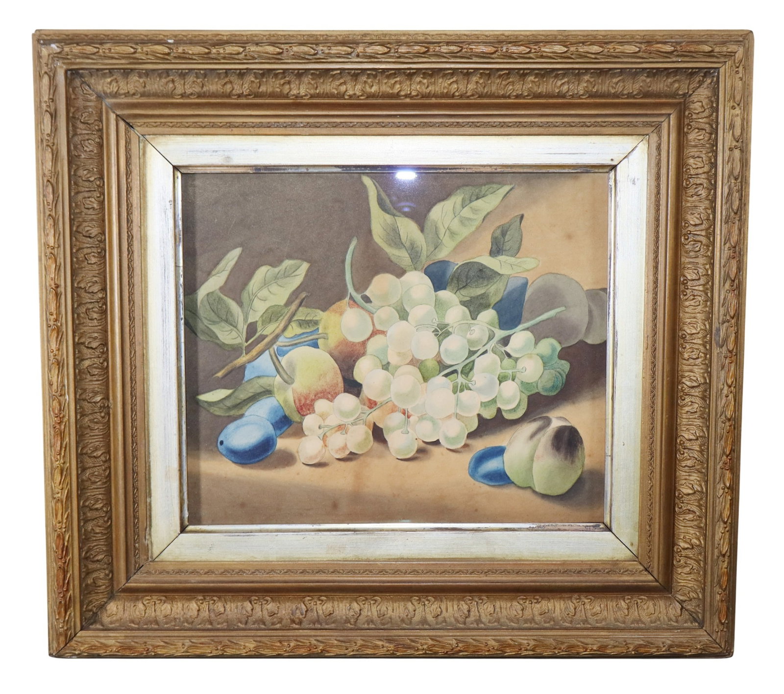 English watercolor on paper painting still life with grapes (1 of 5)