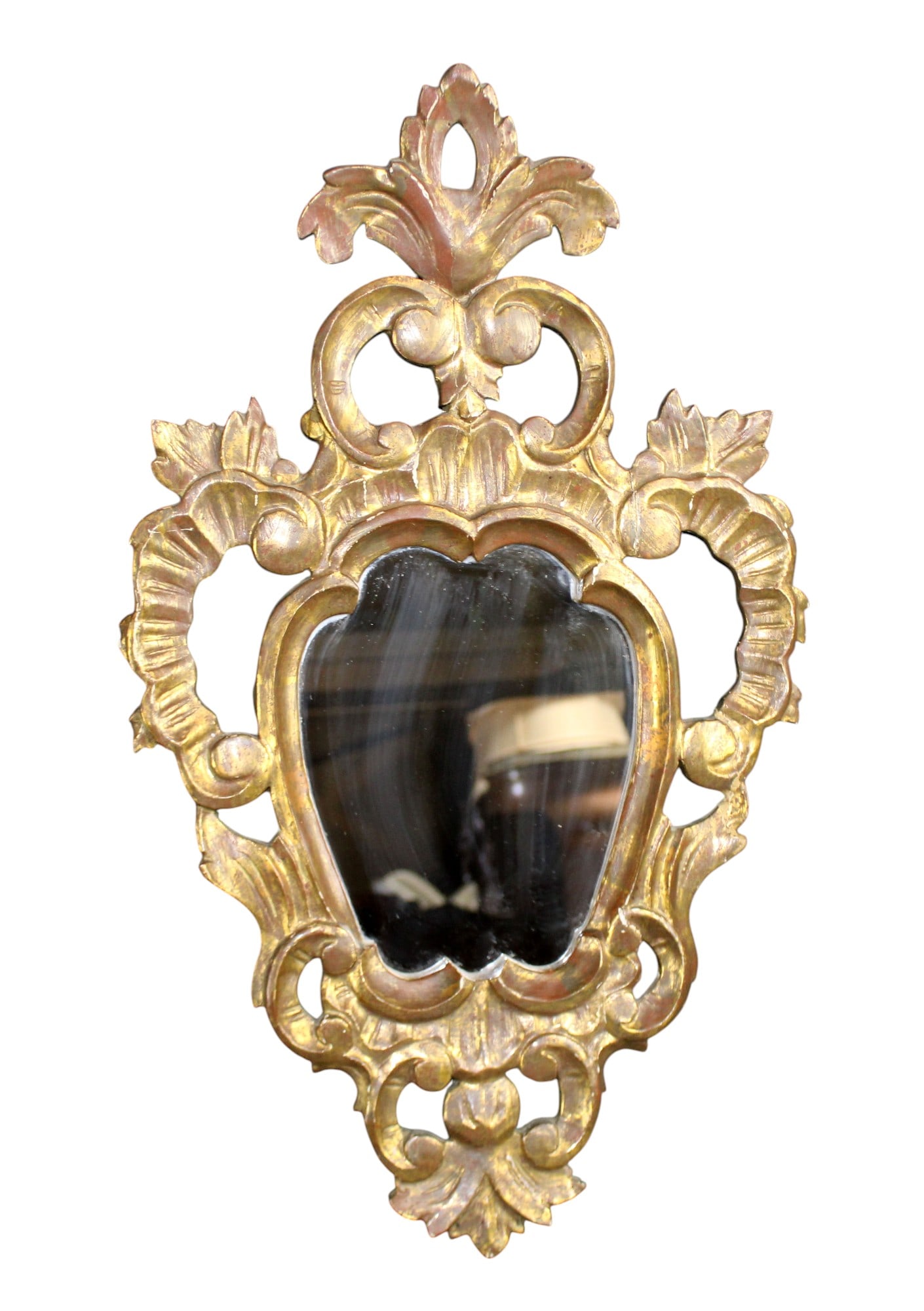 Italian Rococo golf leaf shield form mirror (1 of 10)