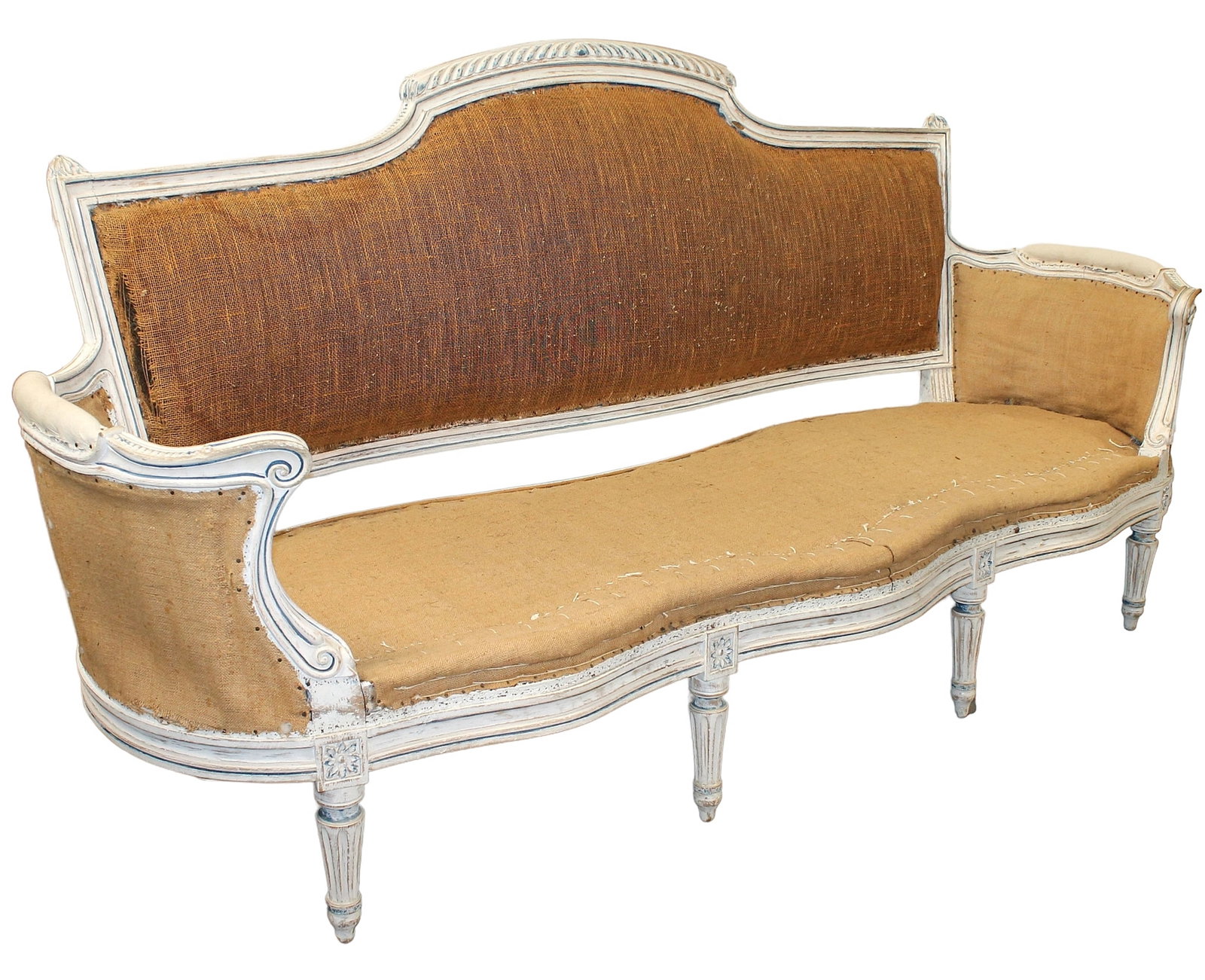 French Louis XVI style curved side sofa (1 of 7)