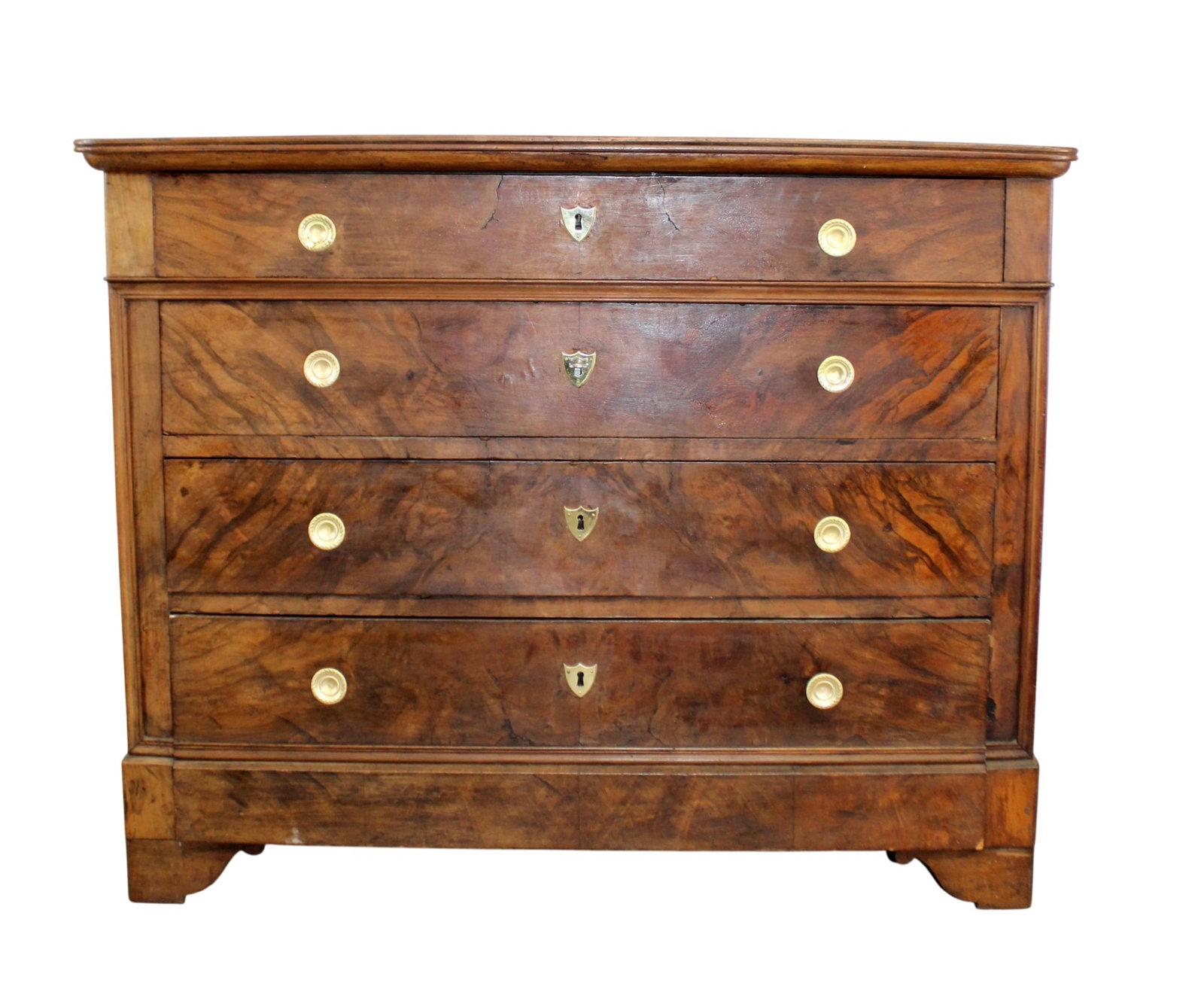 French Louis Philippe 4 drawer commode in walnut (1 of 10)