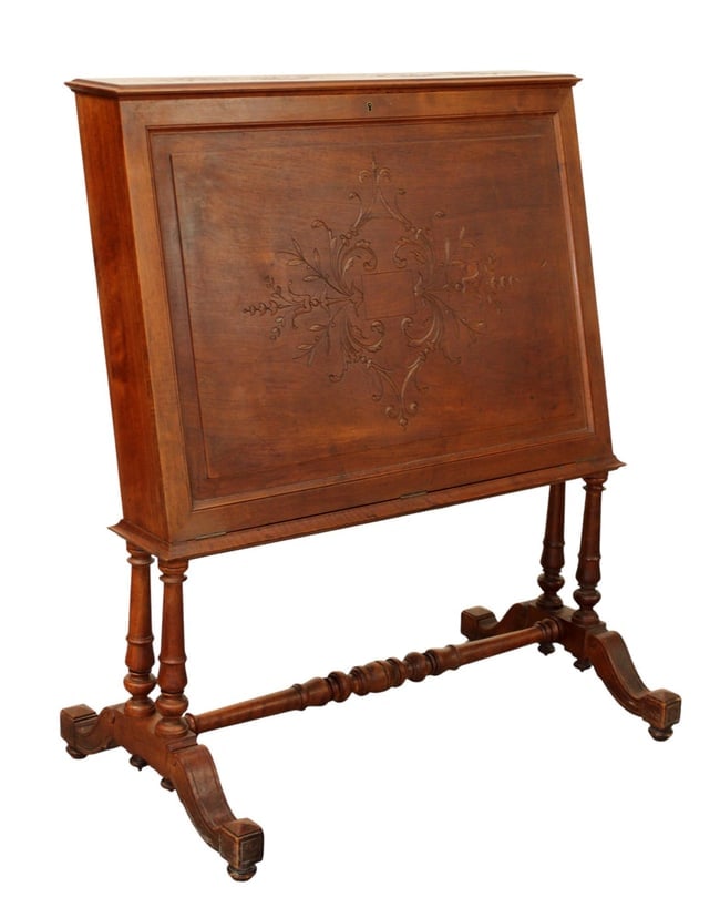 French Renaissance Revival architect folio cabinet in walnut (1 of 7)