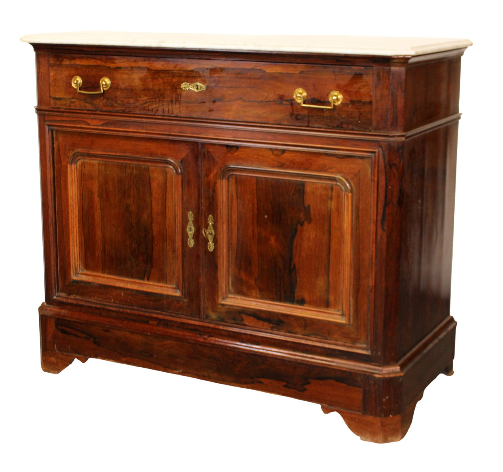 French Napoleon III 2 door buffet bas with marble top (1 of 10)