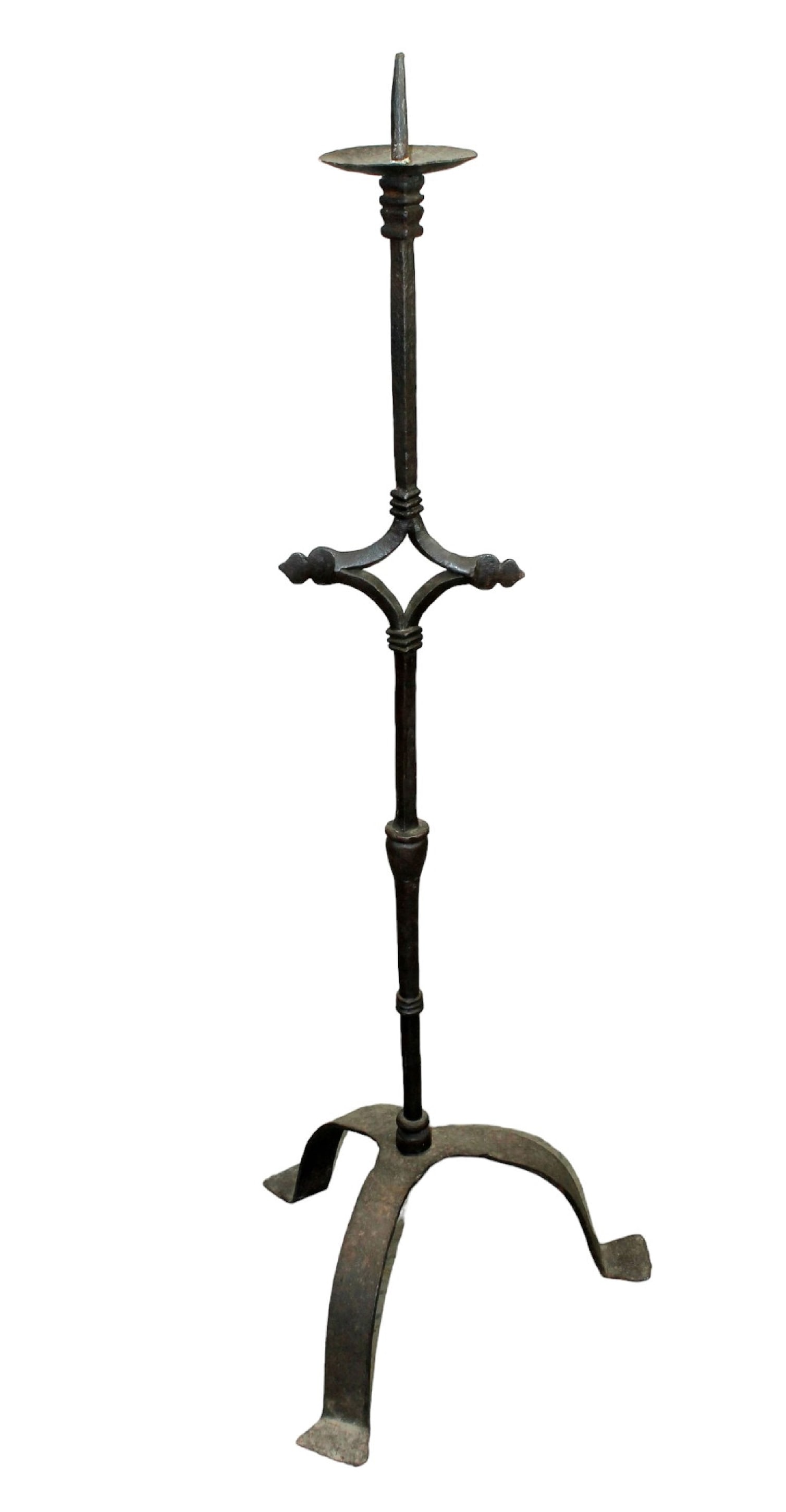 French forged iron candle torchiere (1 of 7)