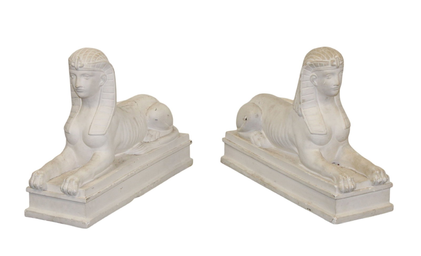 Pair of plaster sphinx statues. (1 of 7)