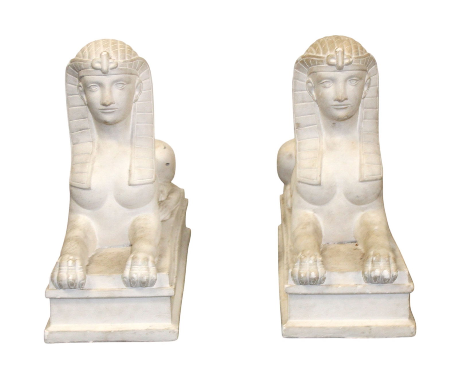 Pair of plaster sphinx statues. - 2
