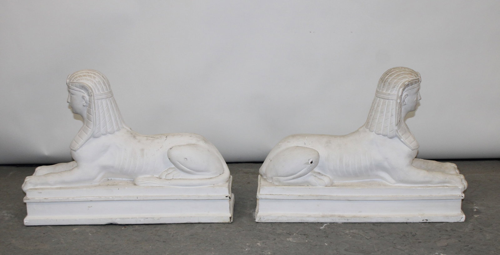 Pair of plaster sphinx statues. - 3