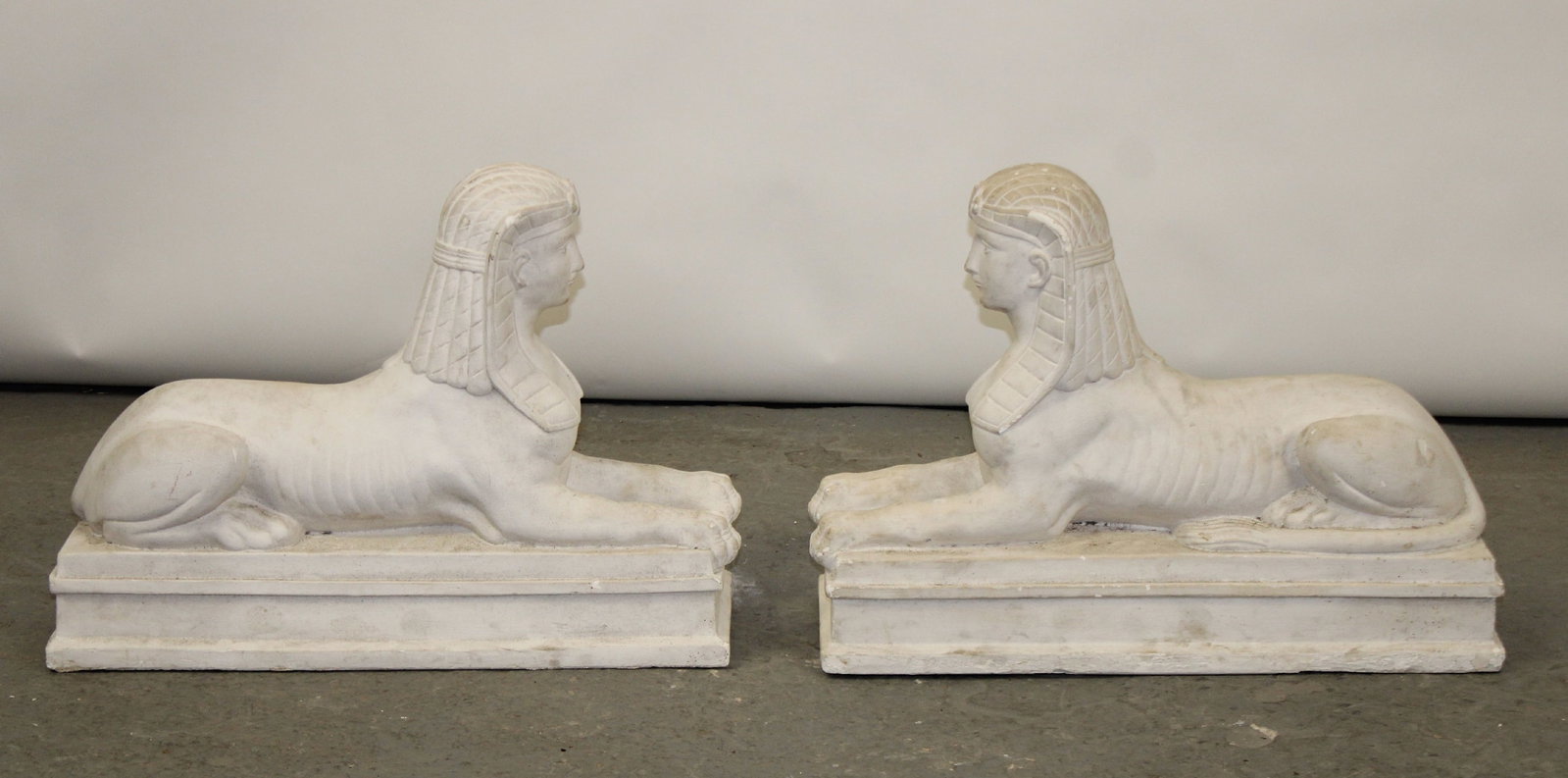 Pair of plaster sphinx statues. - 5