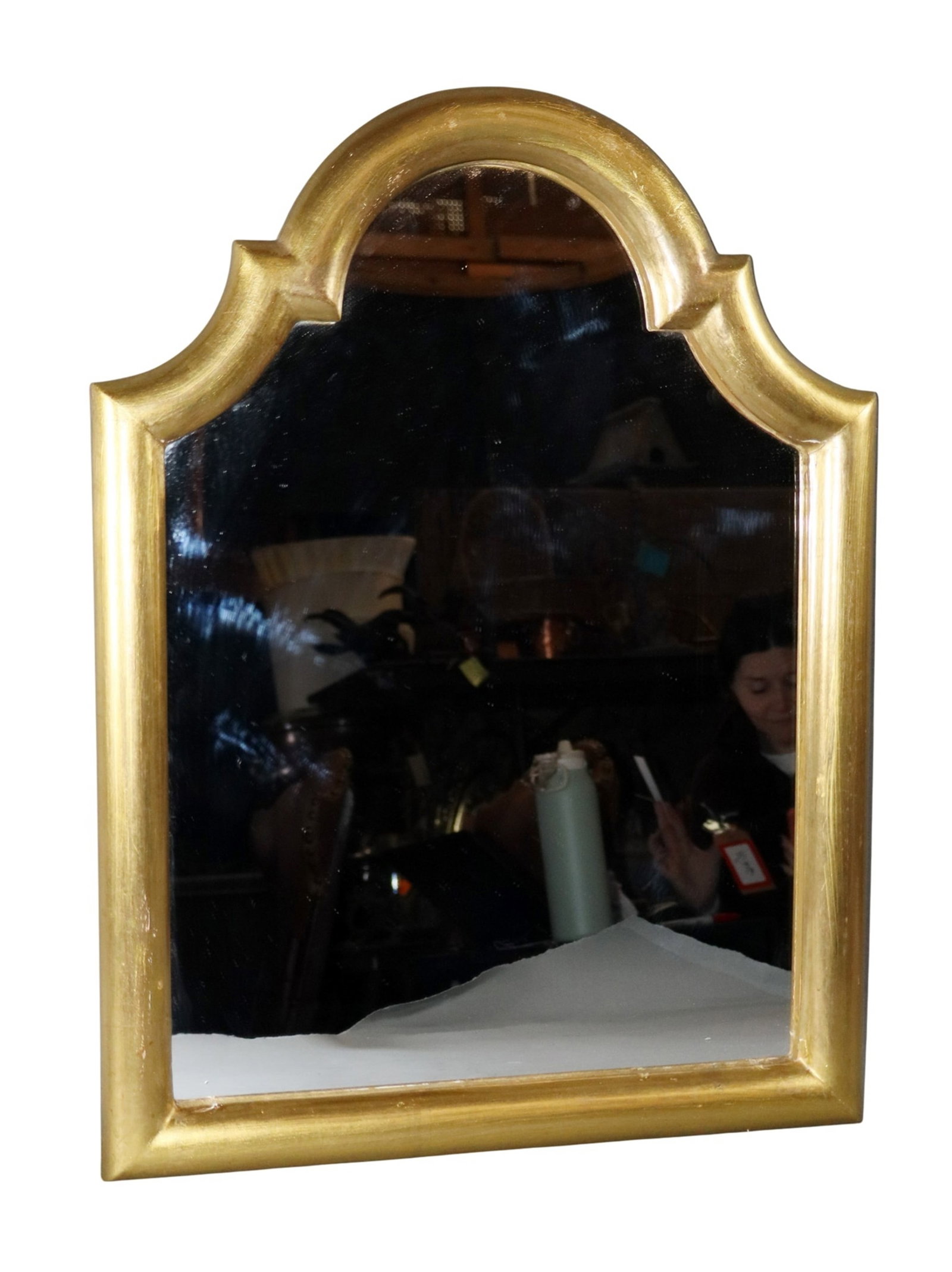 Petite Louis Philippe style shaped giltwood mirror. (1 of 4)
