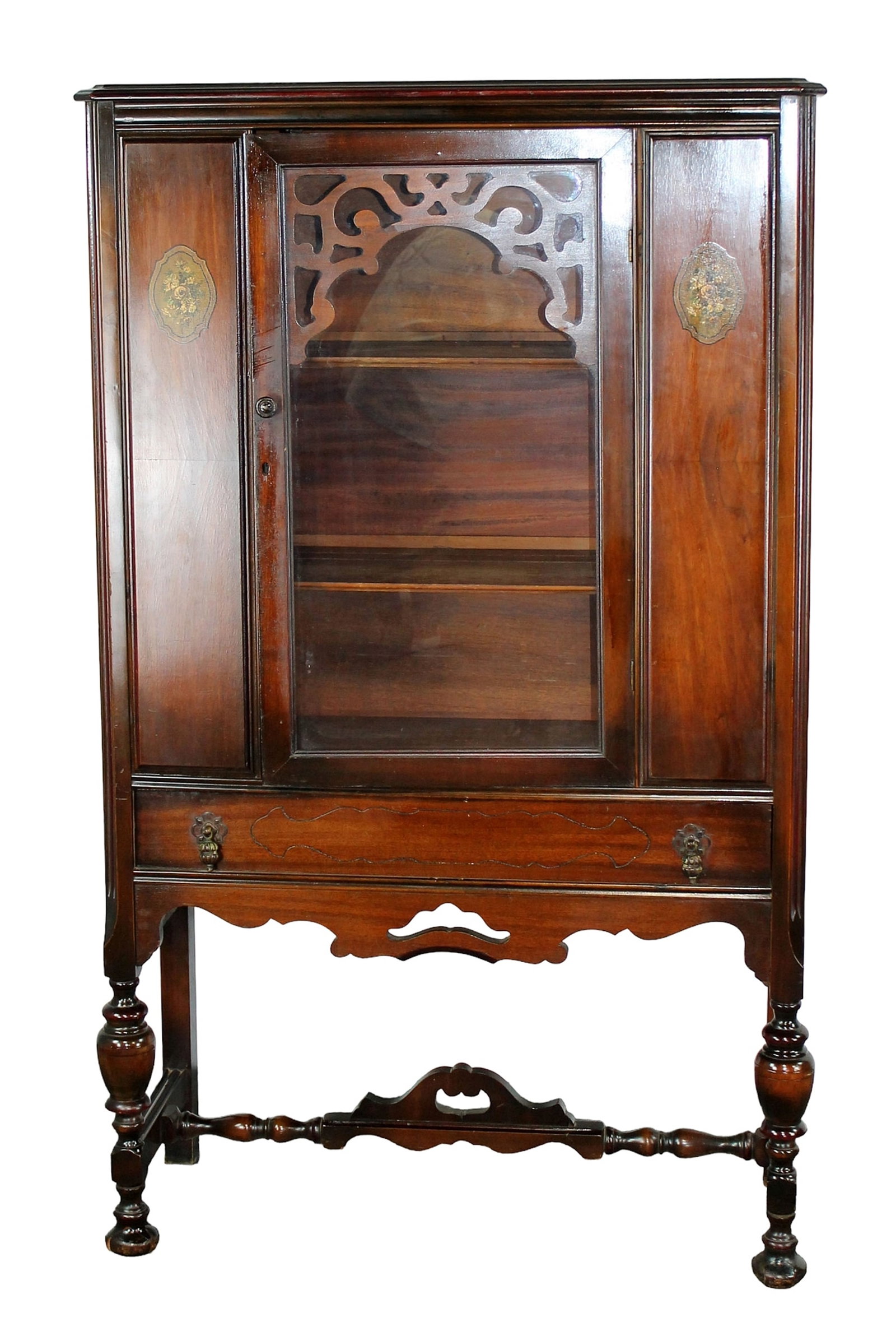 American mahogany single door vitrine (1 of 8)