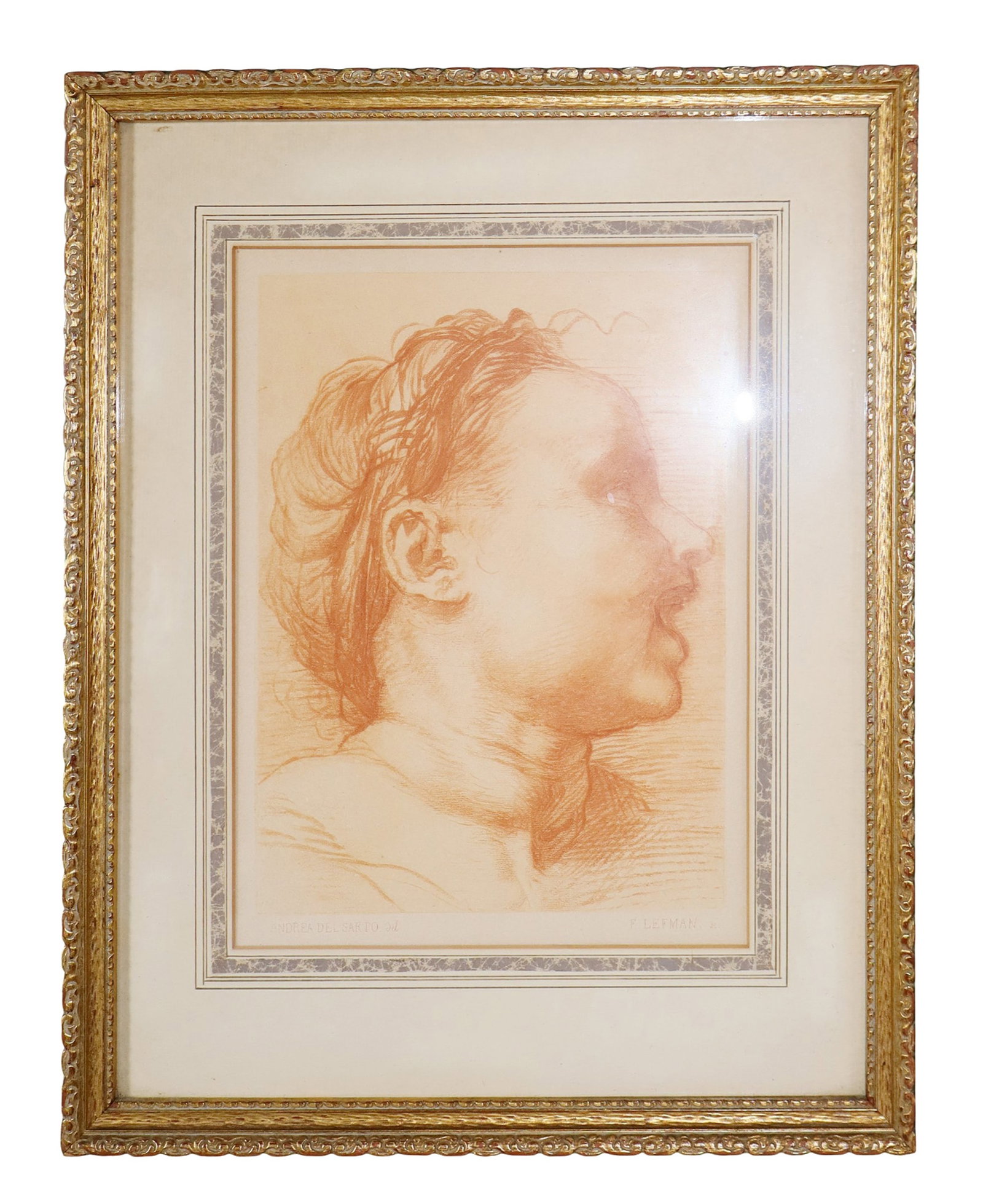 Andrea Del Sarto child portrait print by Ferdinand Lefman (1 of 5)