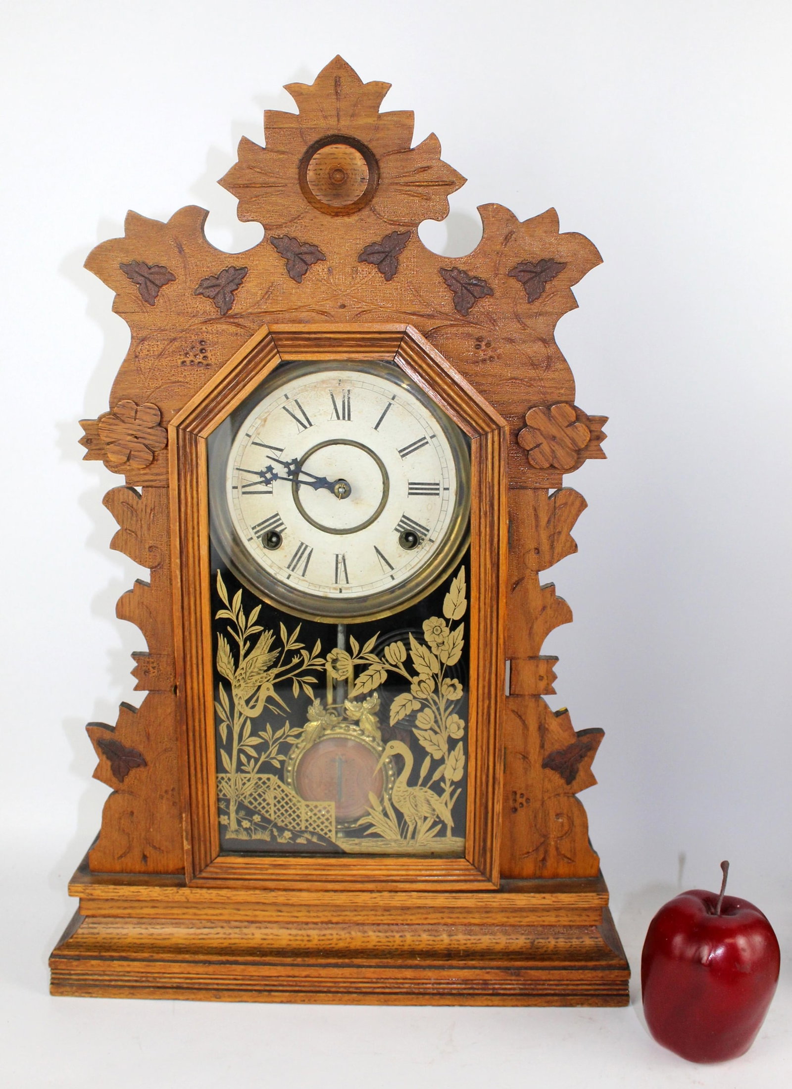 American oak gingerbread clock (1 of 8)